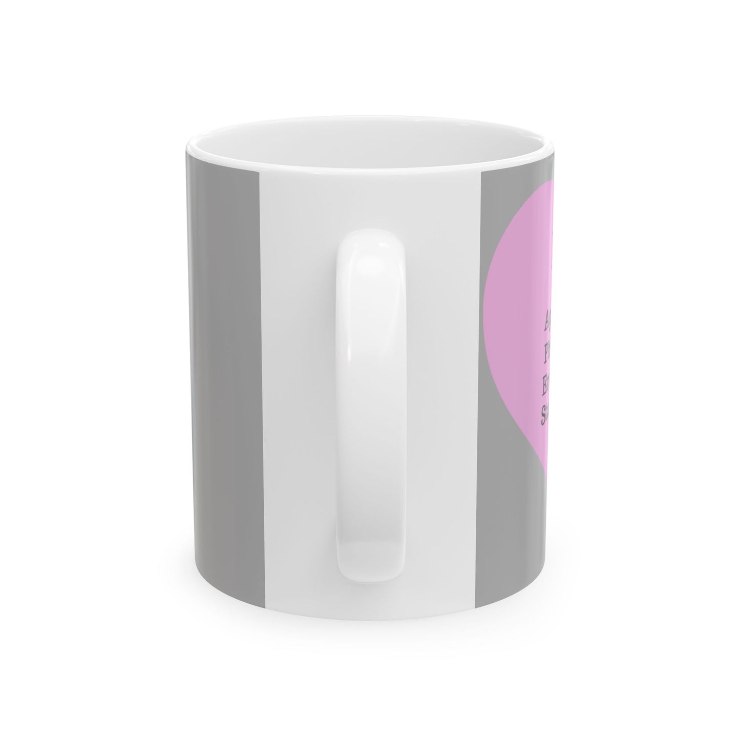 Charming Heart Ceramic Coffee Mug (Light grey)