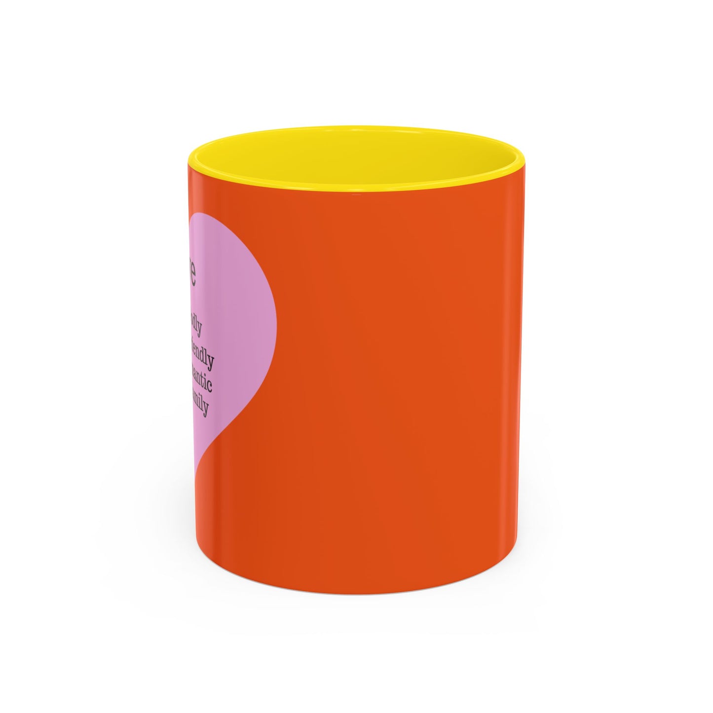 Charming Heart Accent Coffee Mug (Orange)