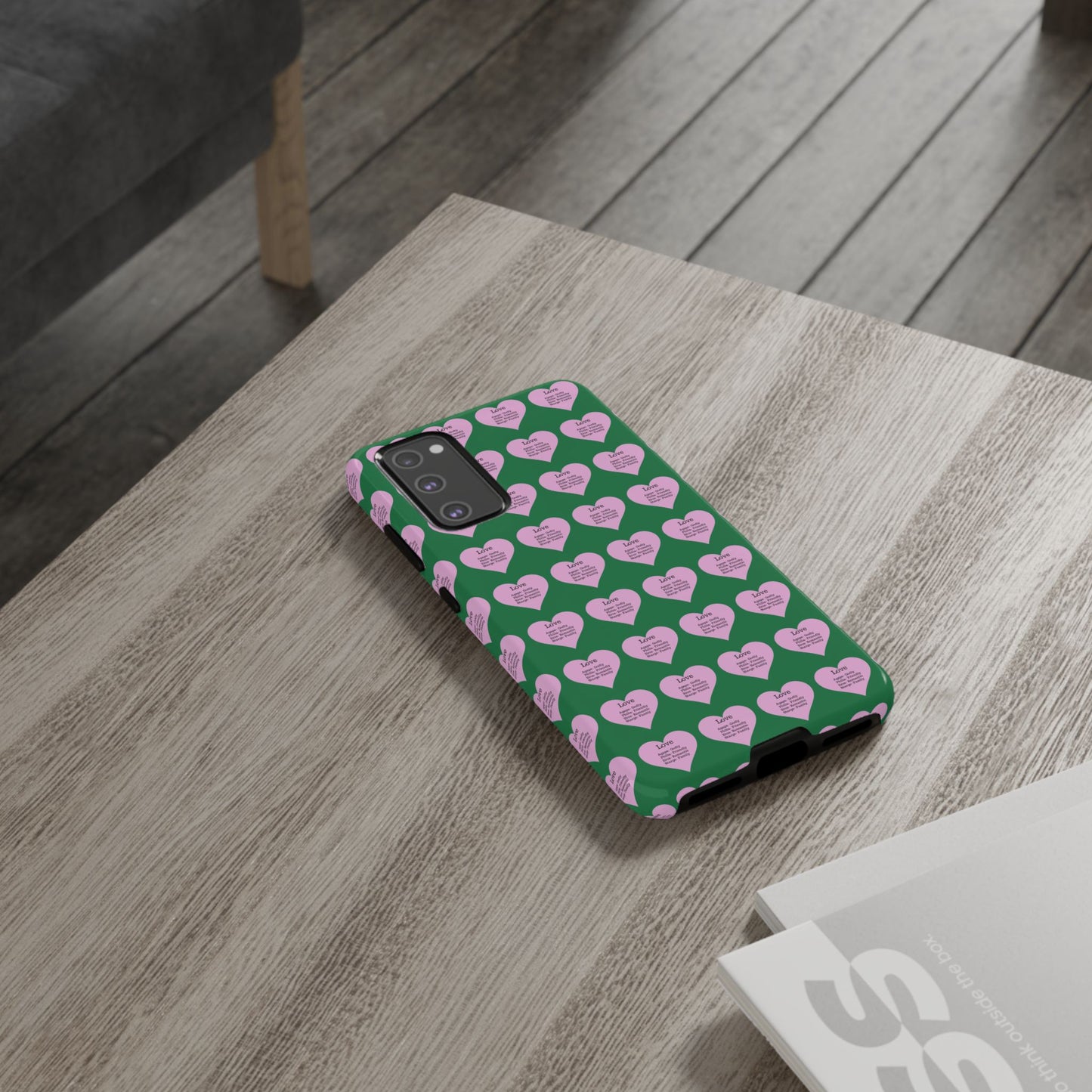 Hearts-A-Flutter Phone Case (Samsung)(Dark green)
