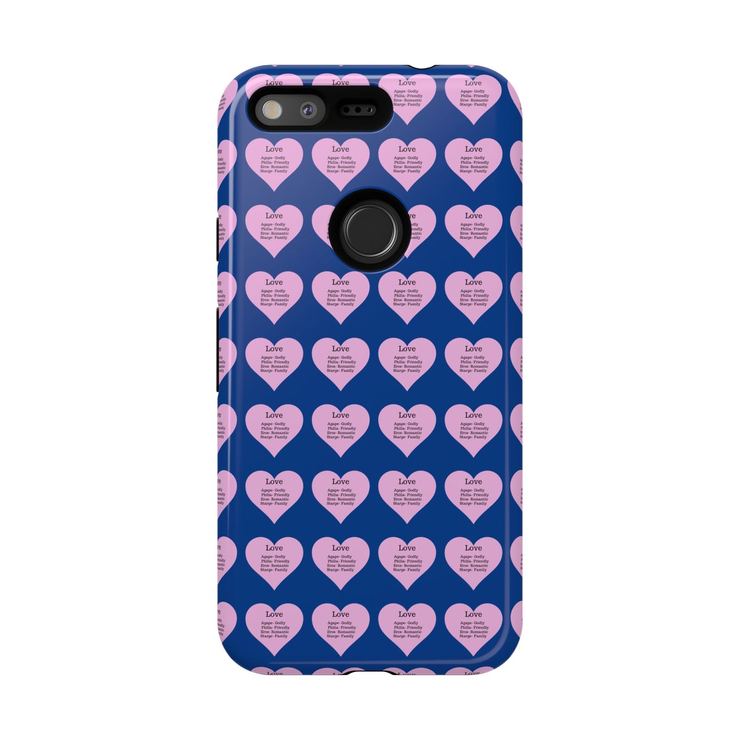 Hearts-A-Flutter Phone Case (iPhone, Google Pixel)(Dark blue)