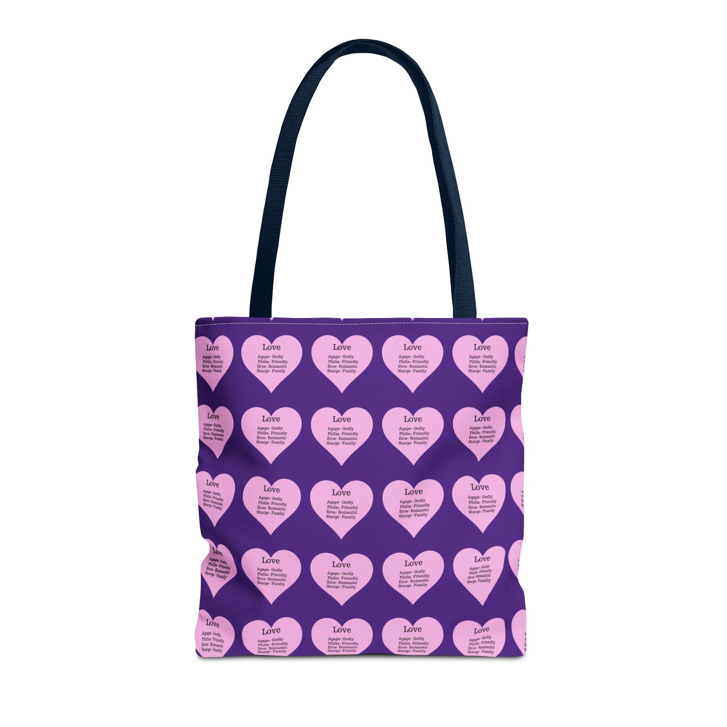 Pink Hearts Tote Bag (Purple)