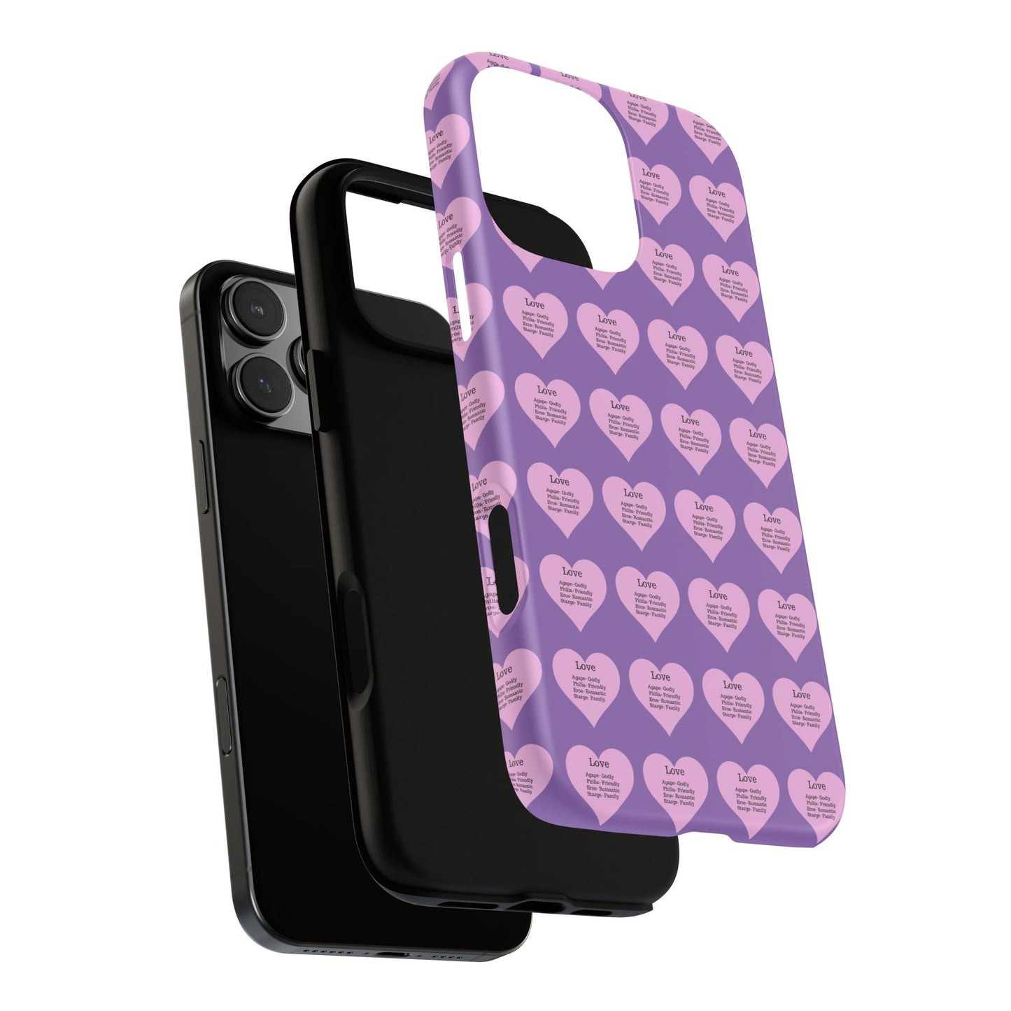 Hearts-A-Flutter Phone Case (iPhone, Google Pixel)(Light purple)