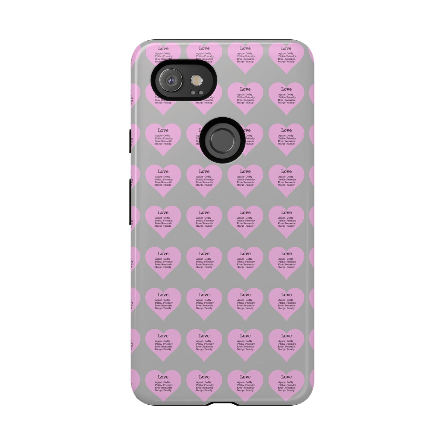 Hearts-A-Flutter Phone Case (iPhone, Google Pixel)(Light grey)
