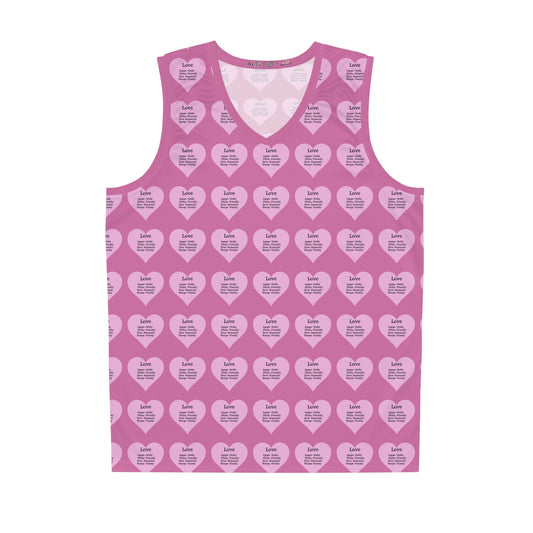Love Heart All-Over-Print Basketball Jersey (Light Pink)