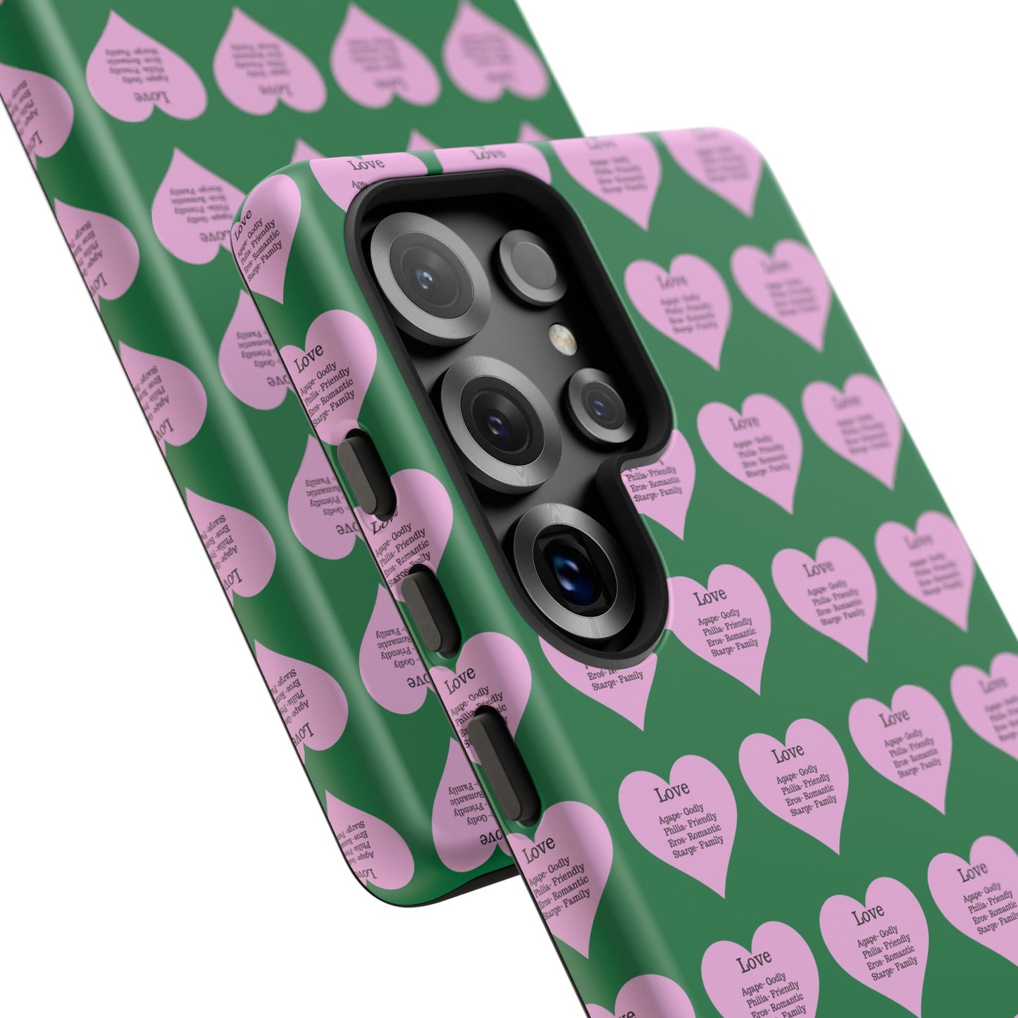Hearts-A-Flutter Phone Case (Samsung)(Dark green)