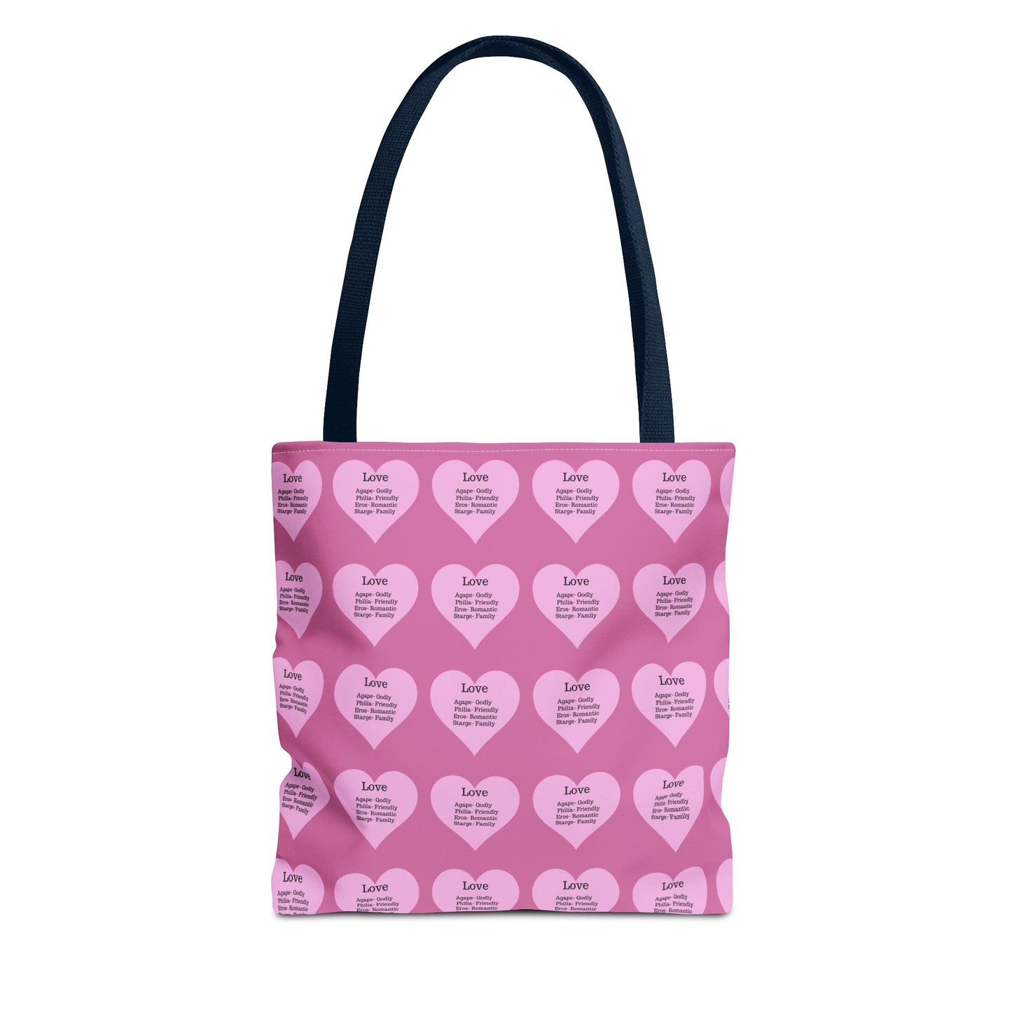 Pink Hearts Tote Bag (Light pink)