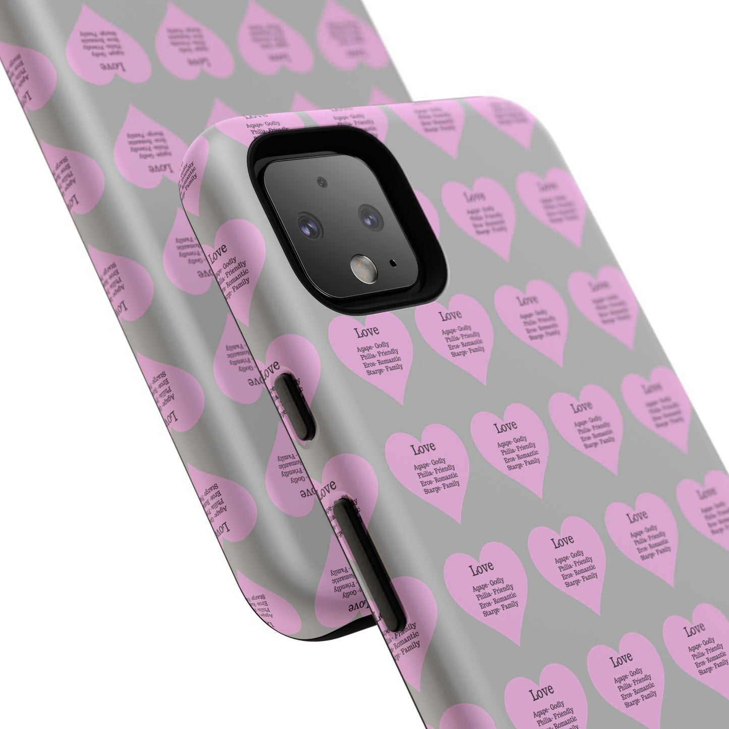 Hearts-A-Flutter Phone Case (iPhone, Google Pixel)(Light grey)