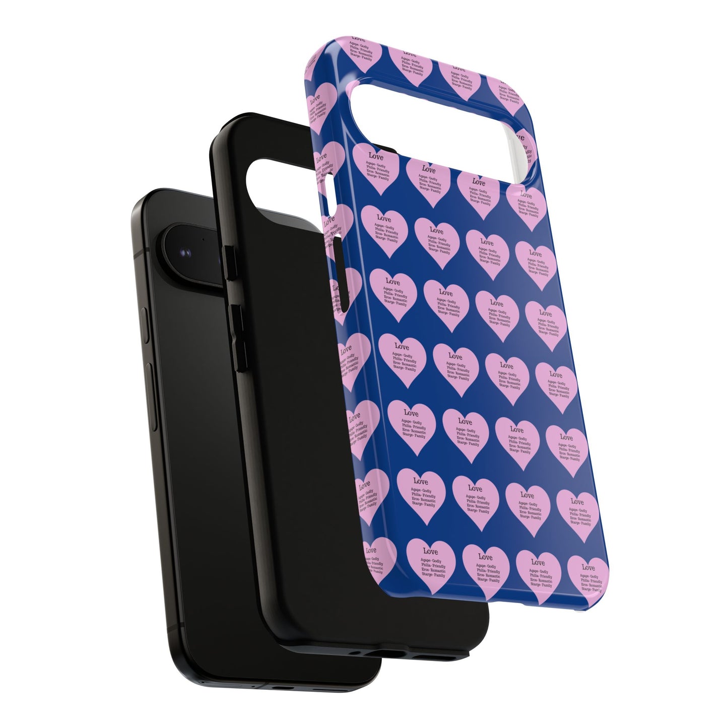 Hearts-A-Flutter Phone Case (iPhone, Google Pixel)(Dark blue)