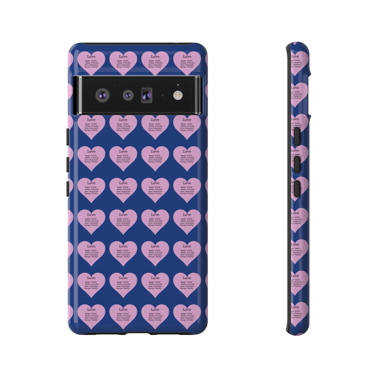 Hearts-A-Flutter Phone Case (iPhone, Google Pixel)(Dark blue)