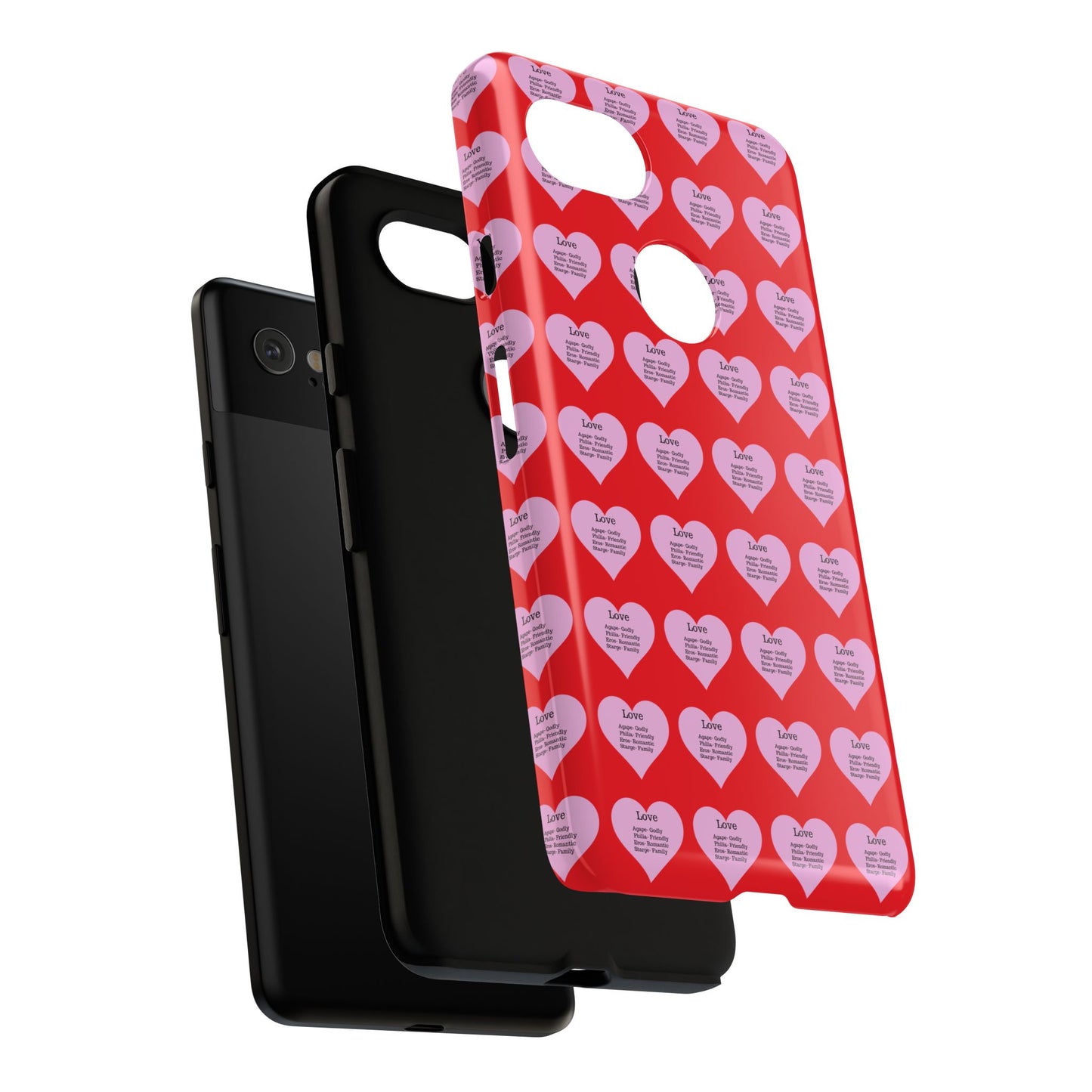 Hearts-A-Flutter Phone Case (iPhone, Google Pixel)(Red)
