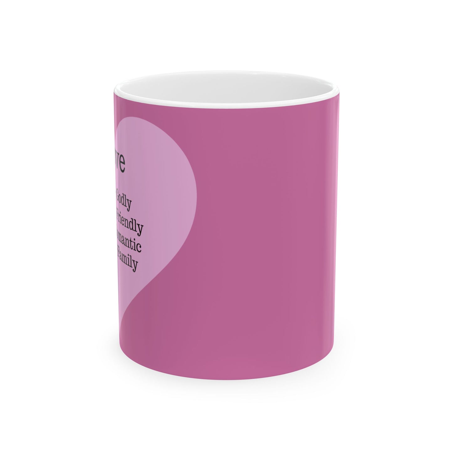 Charming Heart Ceramic Coffee Mug (Light pink)