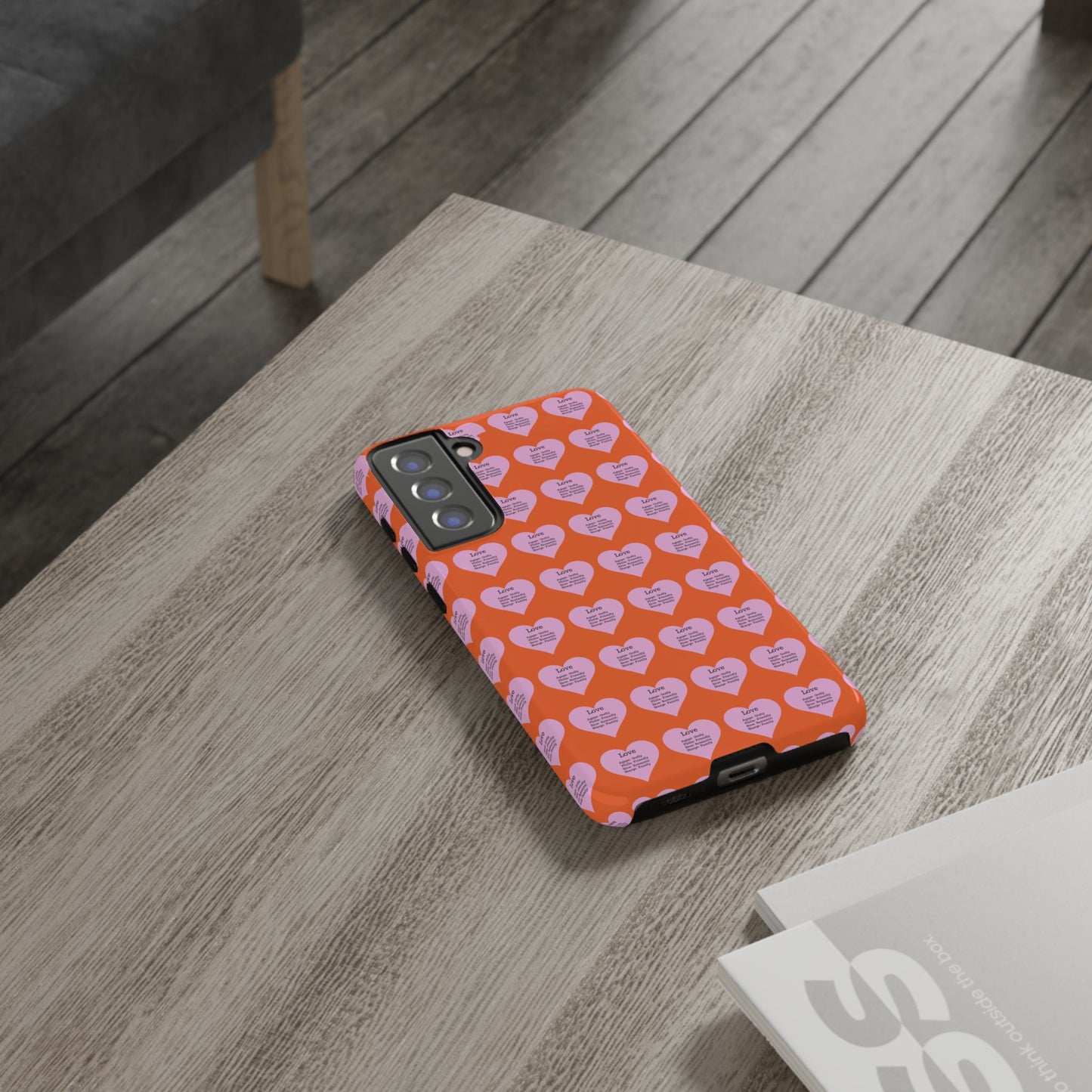 Hearts-A-Flutter Phone Case (Samsung)(Orange)