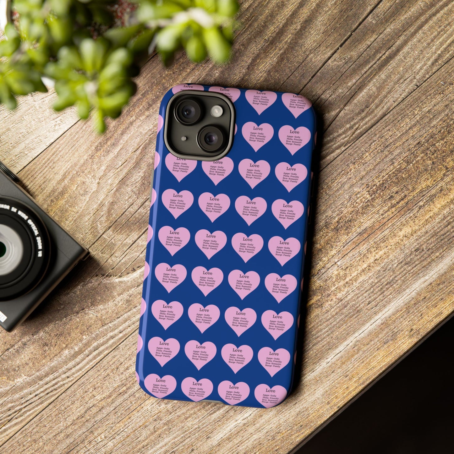 Hearts-A-Flutter Phone Case (iPhone, Google Pixel)(Dark blue)