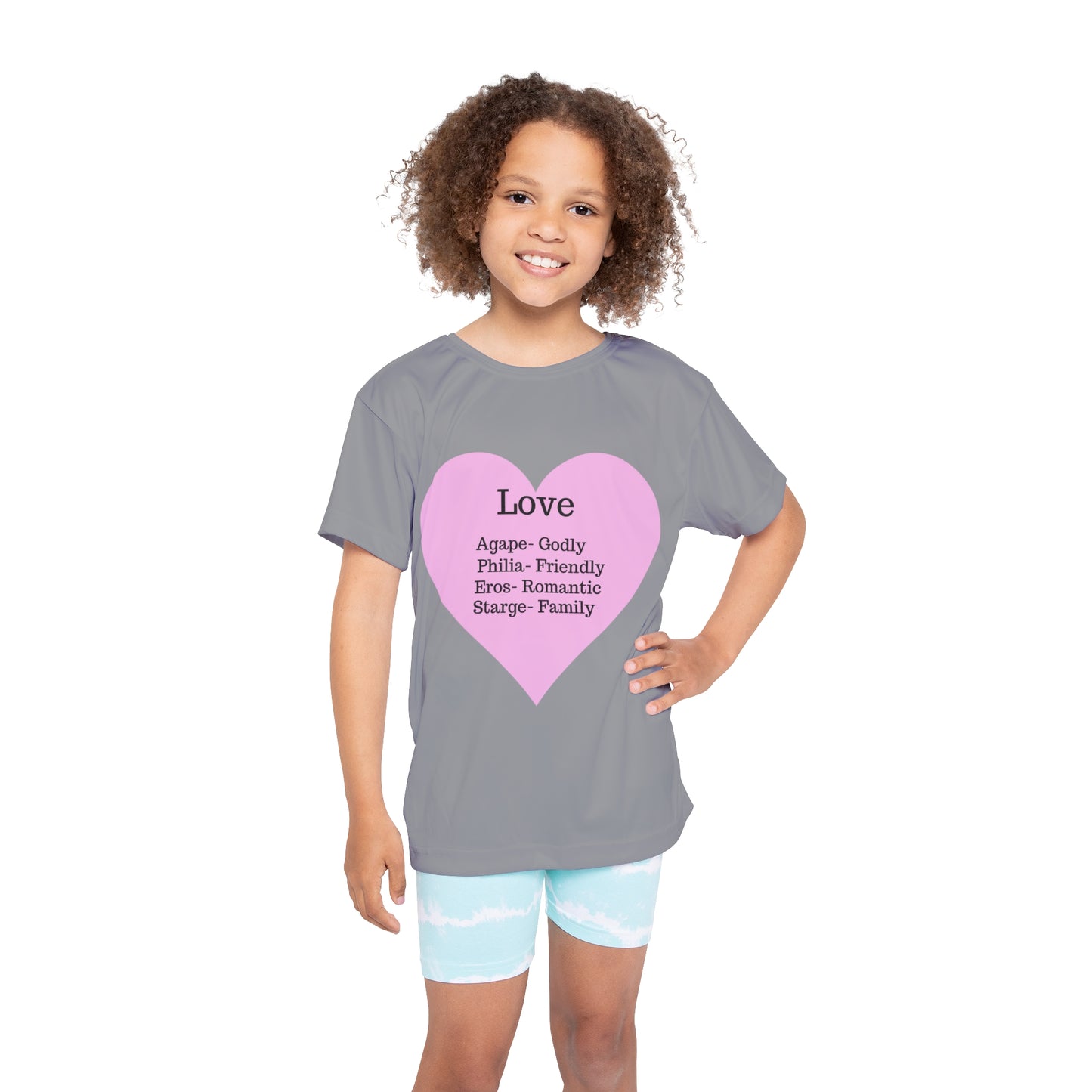 Types of Love Heart Kids Performance Jersey (Grey)