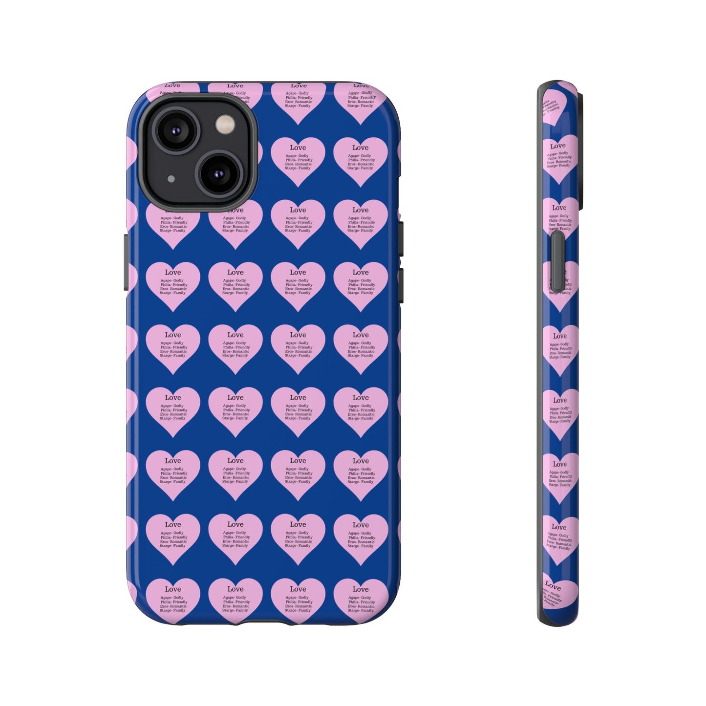 Hearts-A-Flutter Phone Case (iPhone, Google Pixel)(Dark blue)