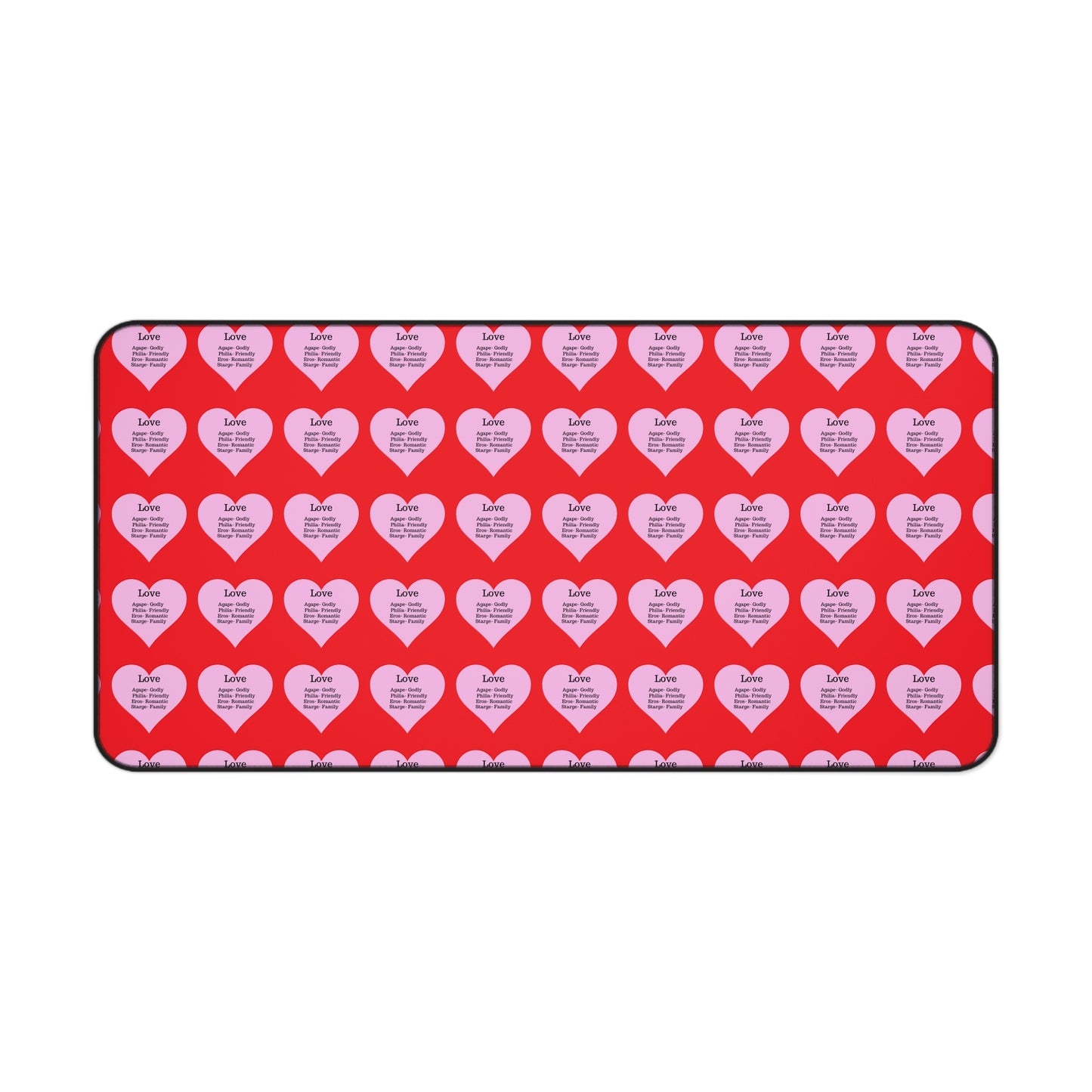 Love Hearts Desk Mat (Red)