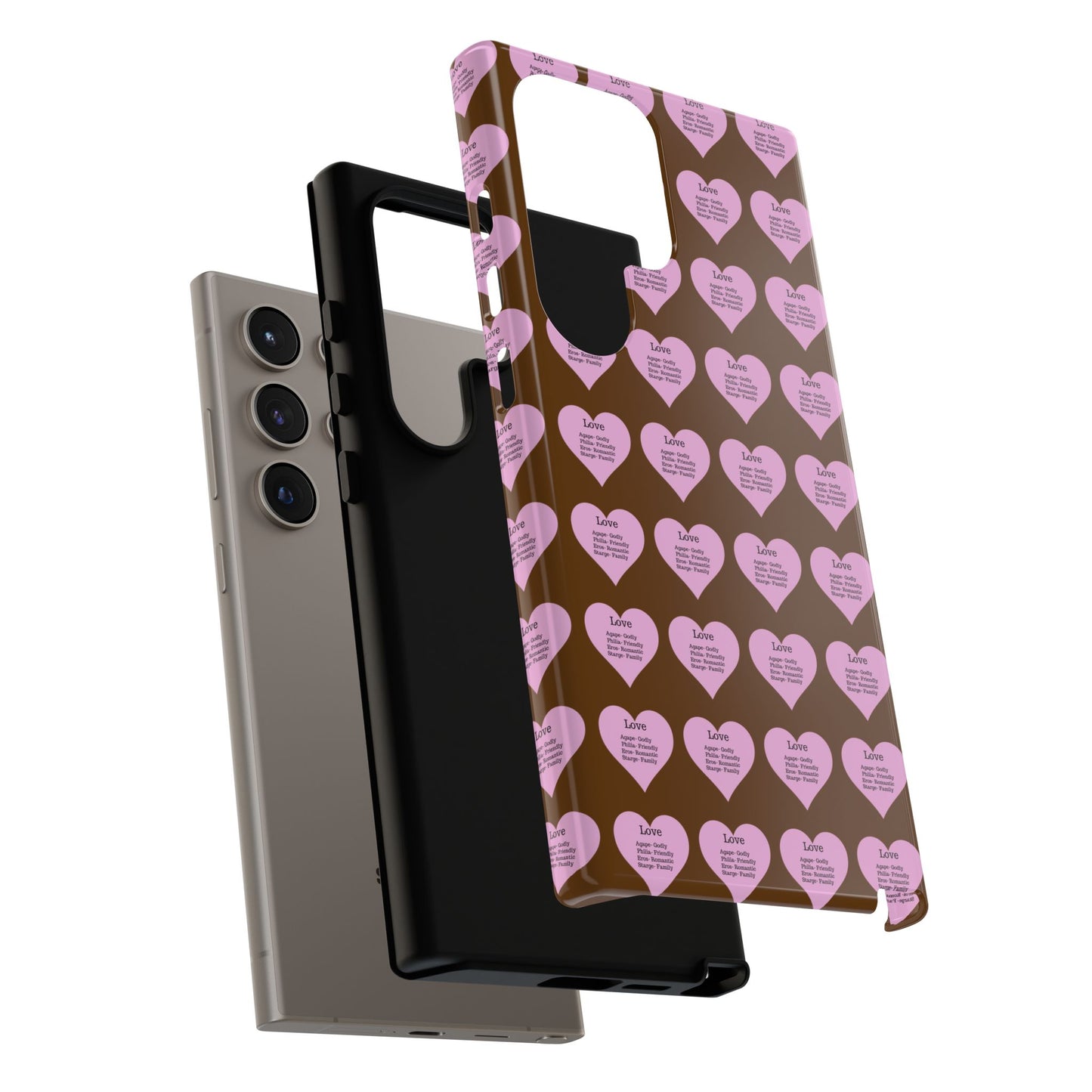 Hearts-A-Flutter Phone Case (Samsung)(Brown)