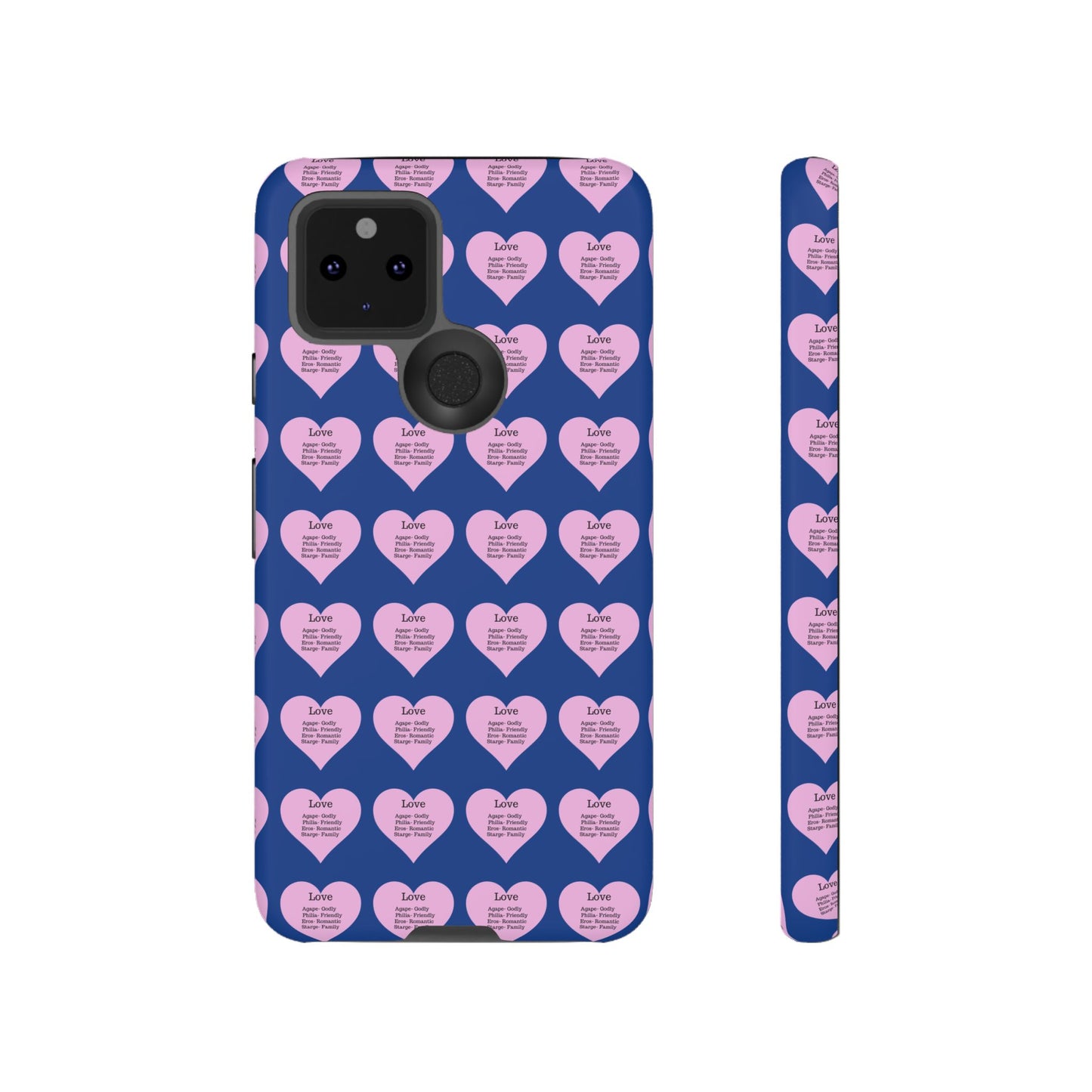 Hearts-A-Flutter Phone Case (iPhone, Google Pixel)(Dark blue)