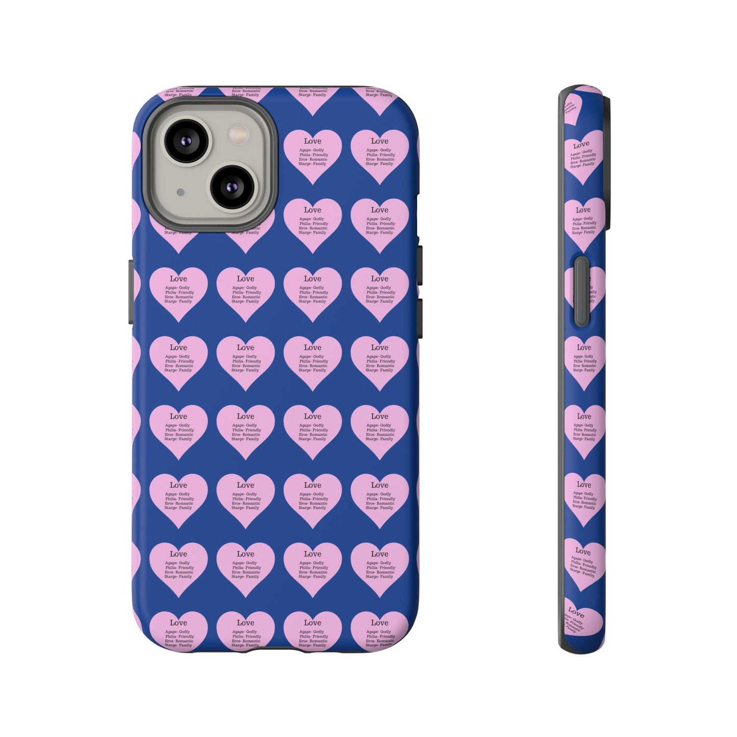 Hearts-A-Flutter Phone Case (iPhone, Google Pixel)(Dark blue)