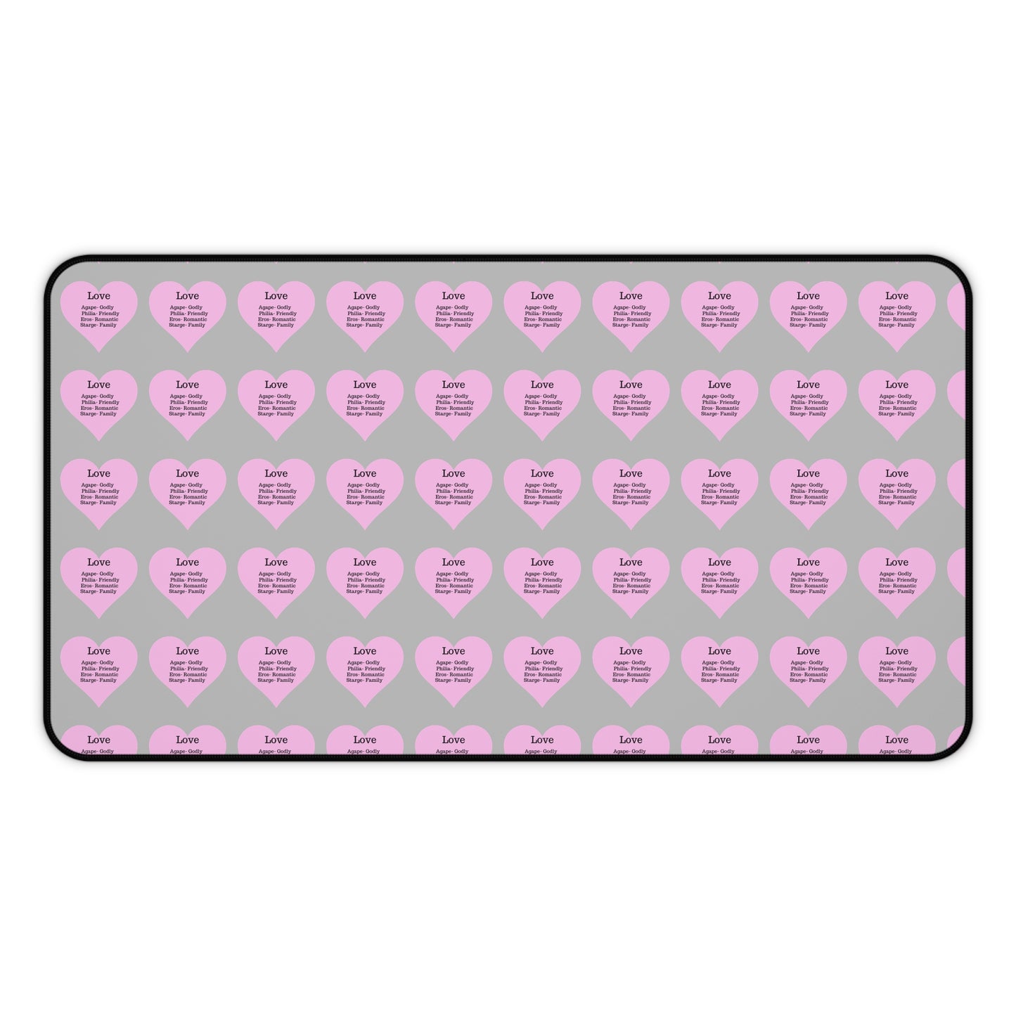 Love Hearts Desk Mat (Light grey)