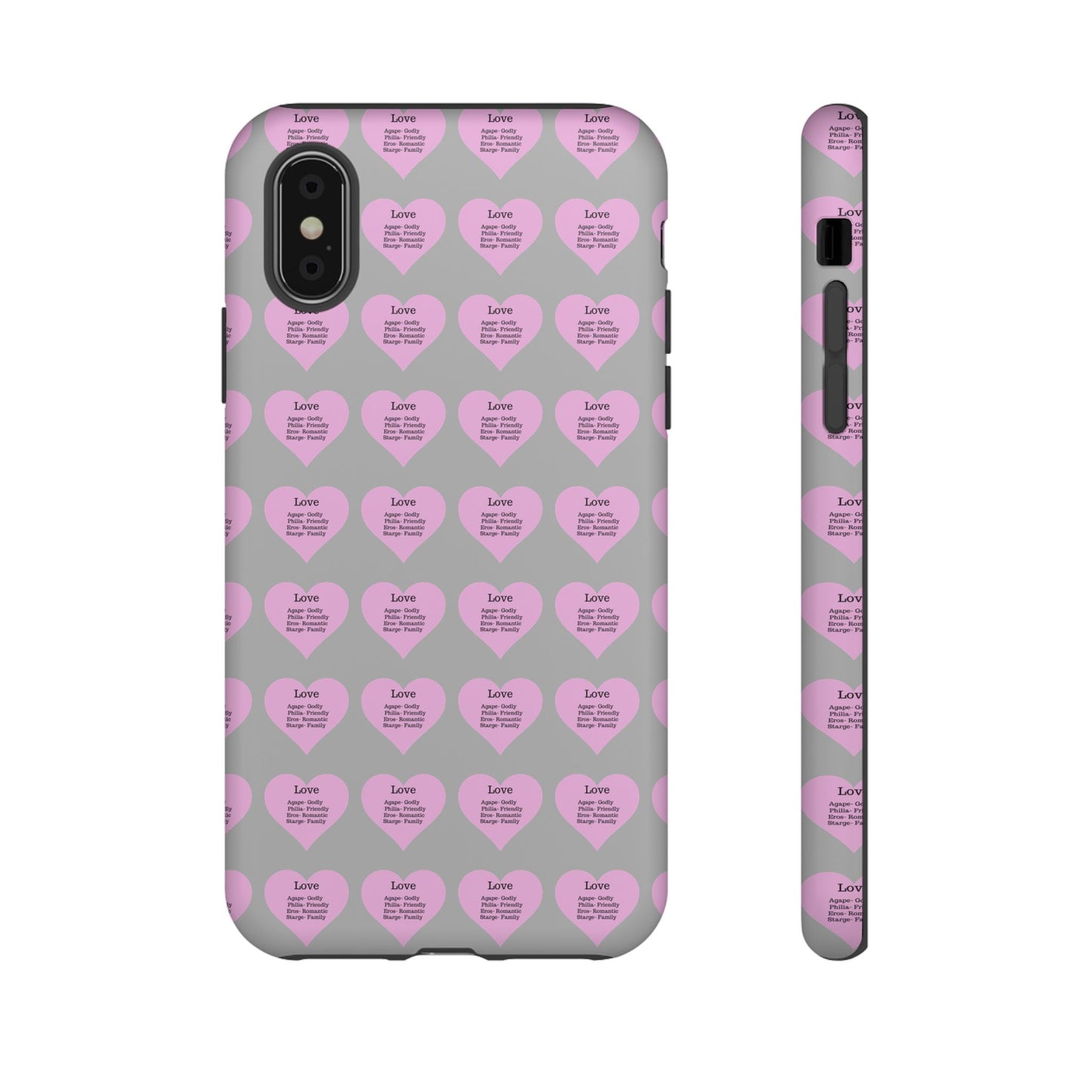 Hearts-A-Flutter Phone Case (iPhone, Google Pixel)(Light grey)