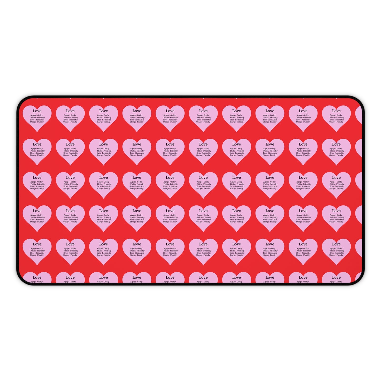 Love Hearts Desk Mat (Red)