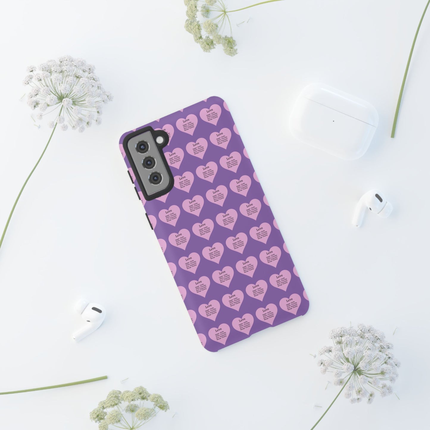 Hearts-A-Flutter Phone Case (Samsung)(Light purple)