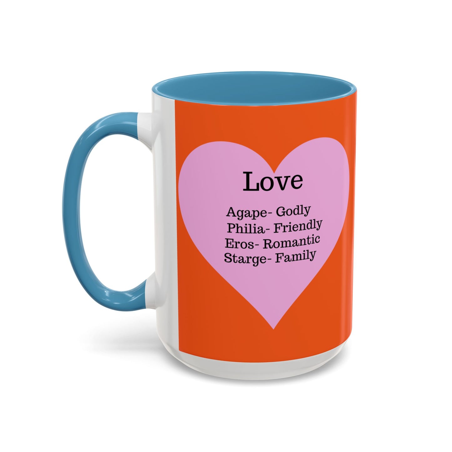 Charming Heart Accent Coffee Mug (Orange)