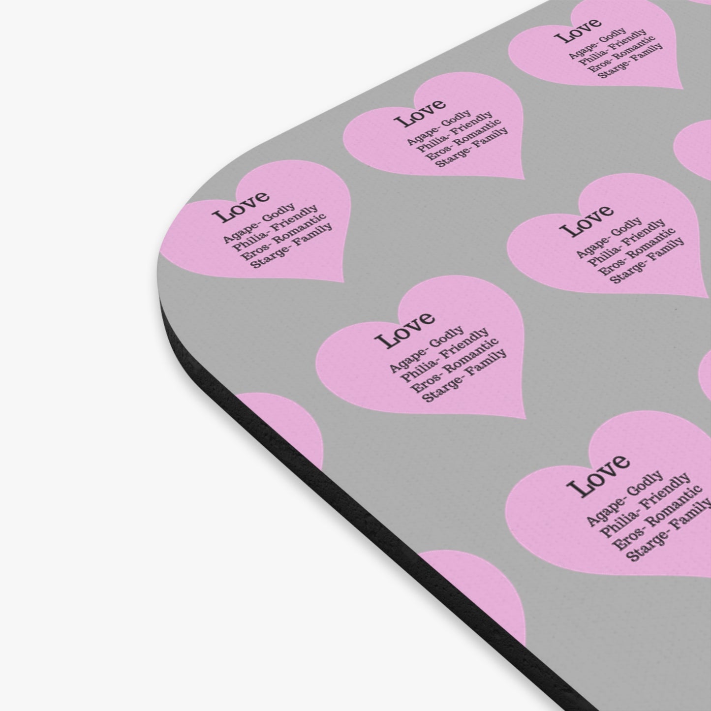 The Four Loves Mouse Pad Pattern Look (Light grey)
