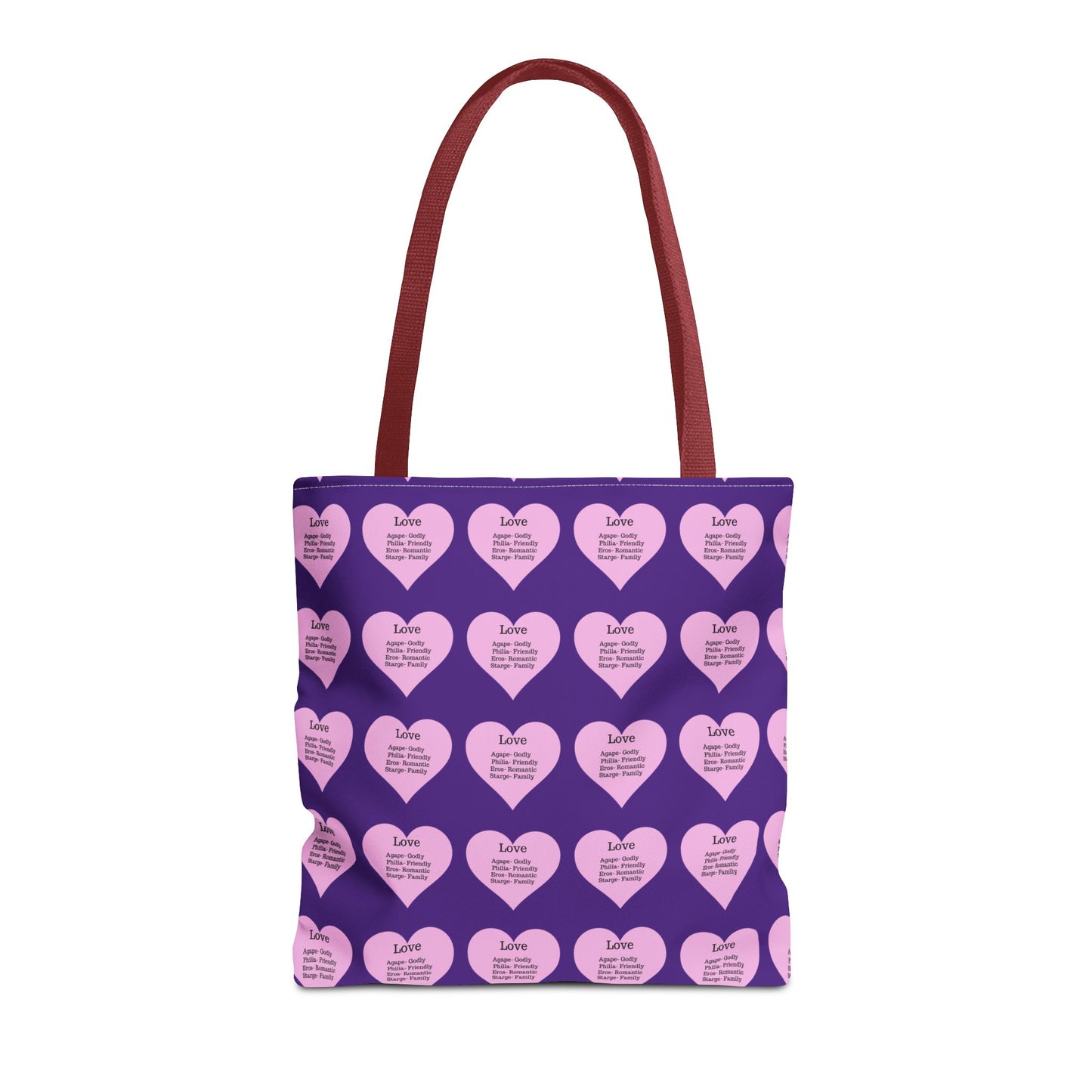 Pink Hearts Tote Bag (Purple)