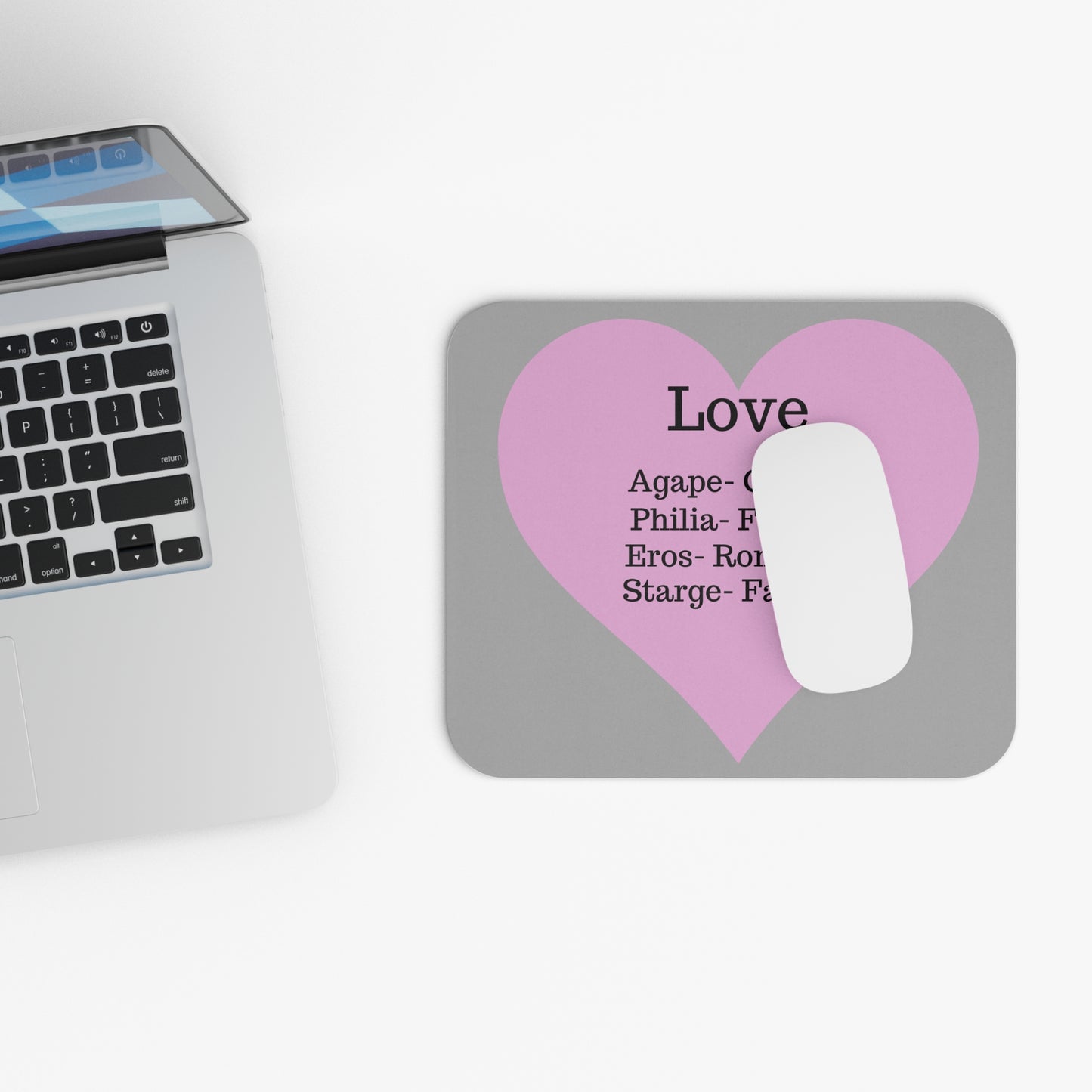The Four Loves Mouse Pad (Light grey)