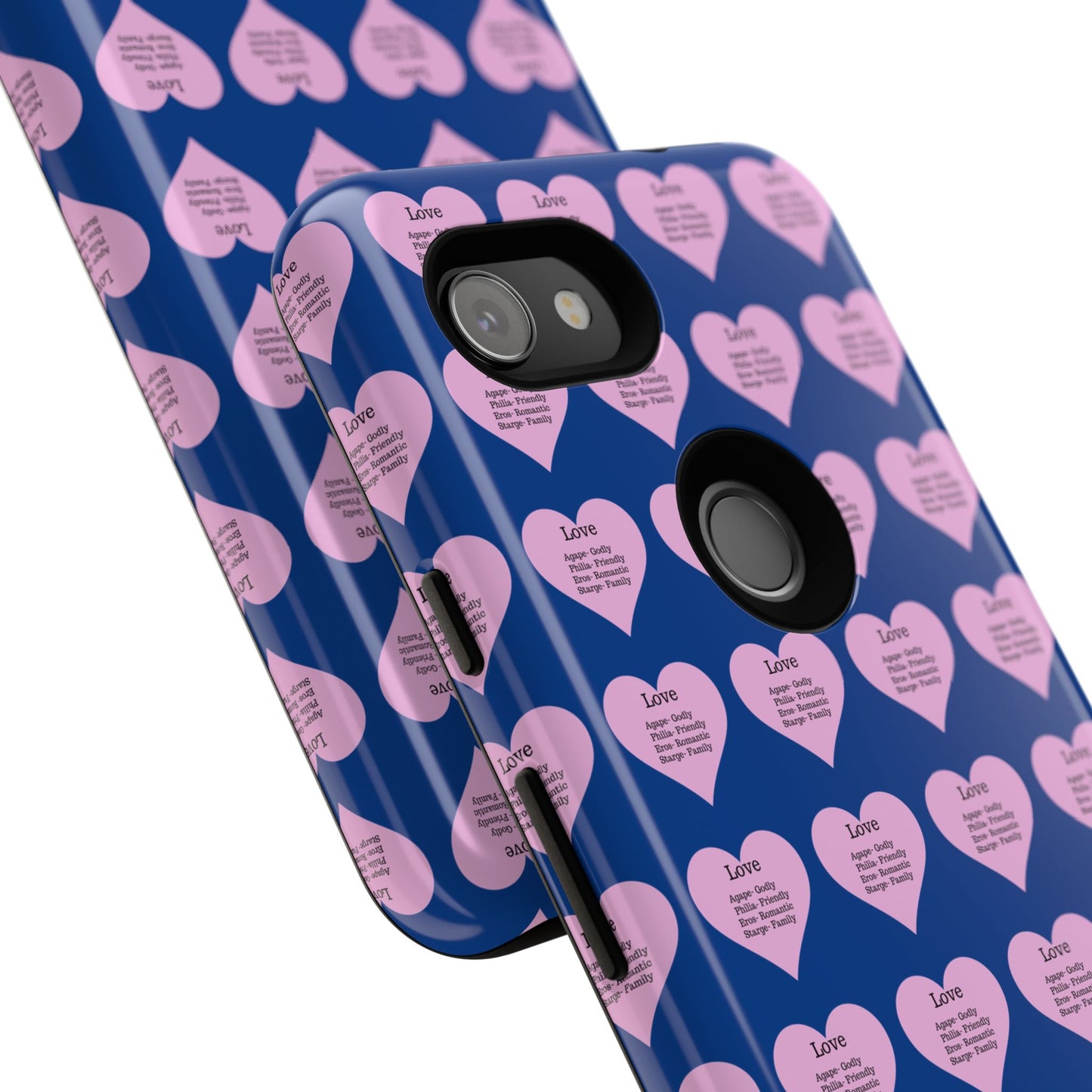 Hearts-A-Flutter Phone Case (iPhone, Google Pixel)(Dark blue)