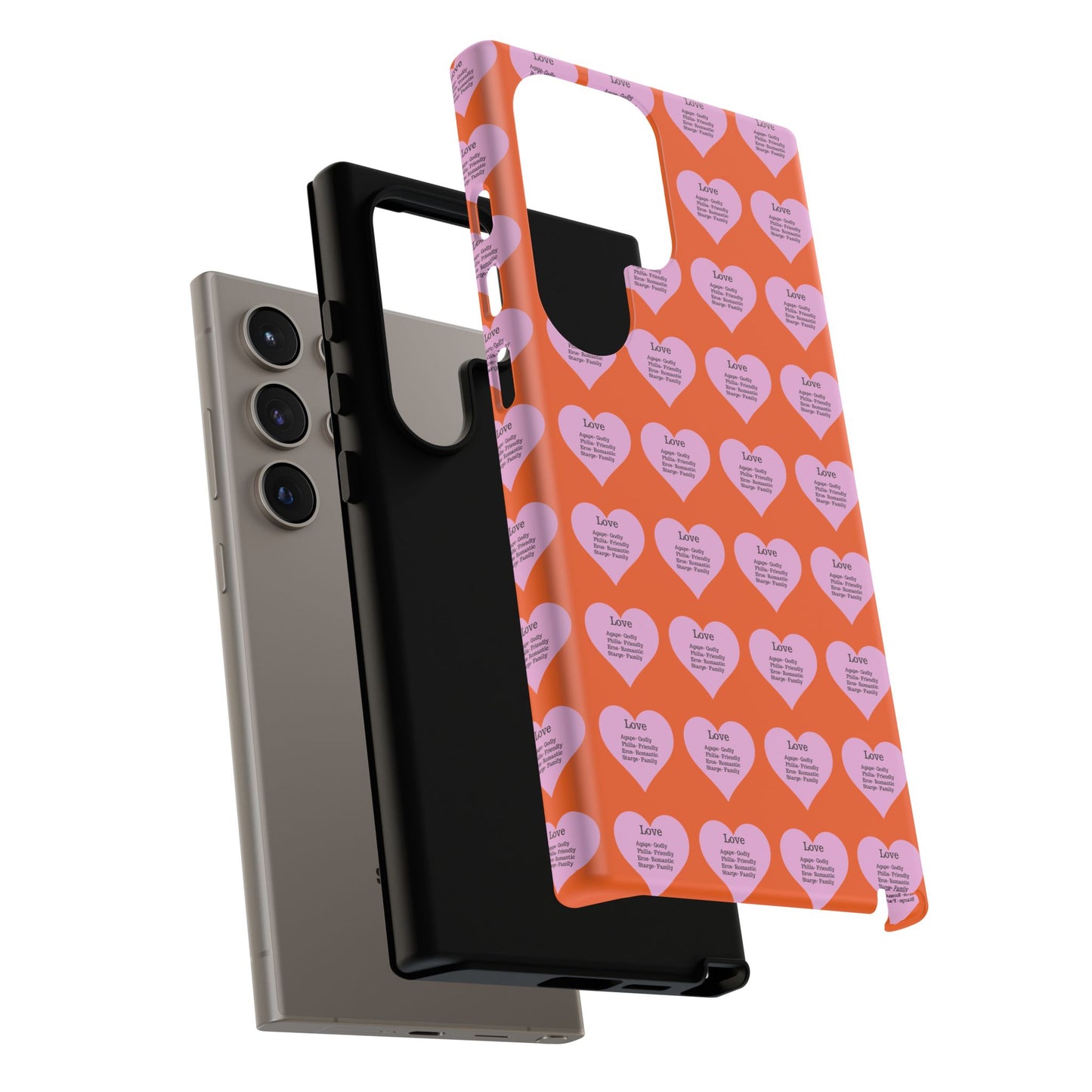 Hearts-A-Flutter Phone Case (Samsung)(Orange)