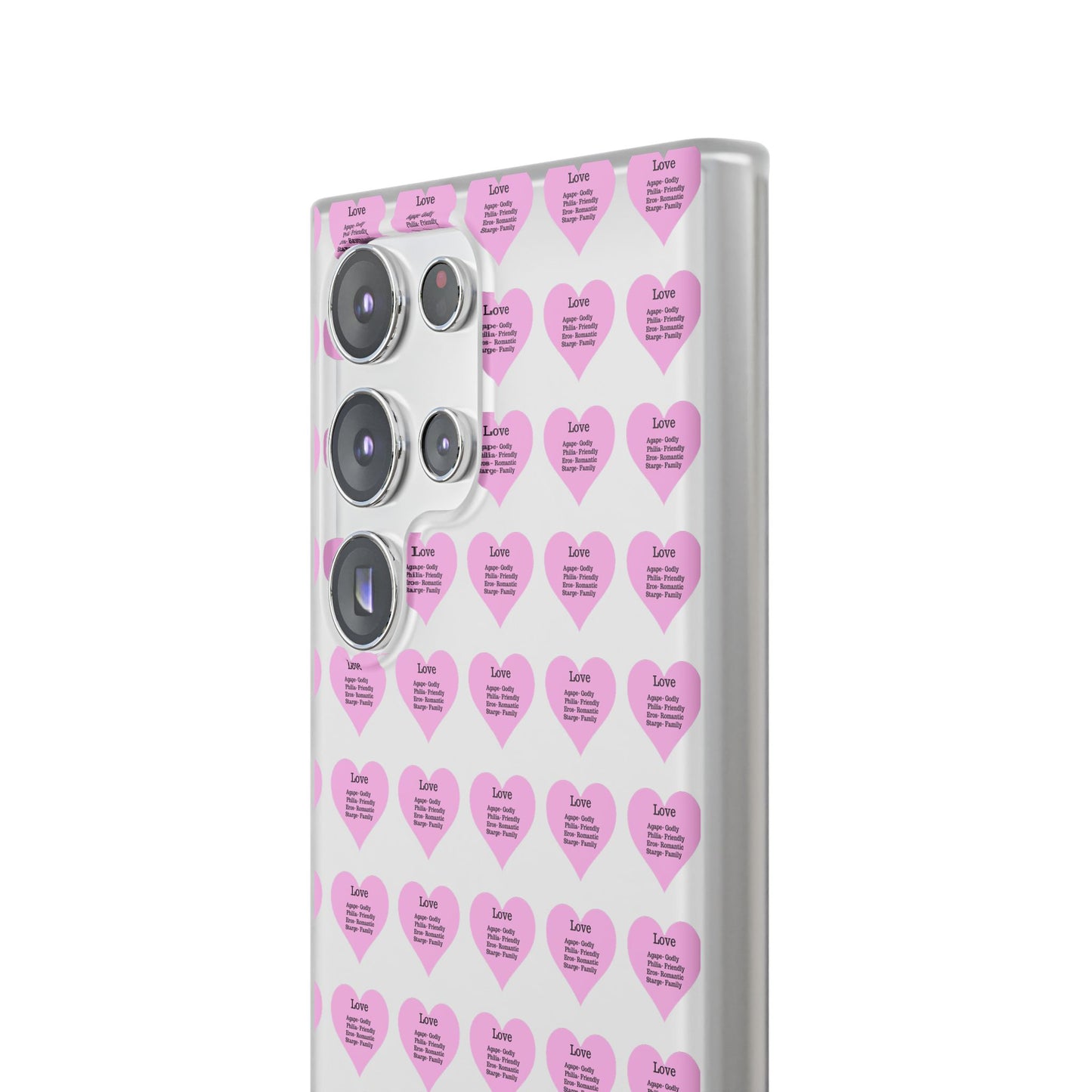 Pink Hearts Transparent Phone Case