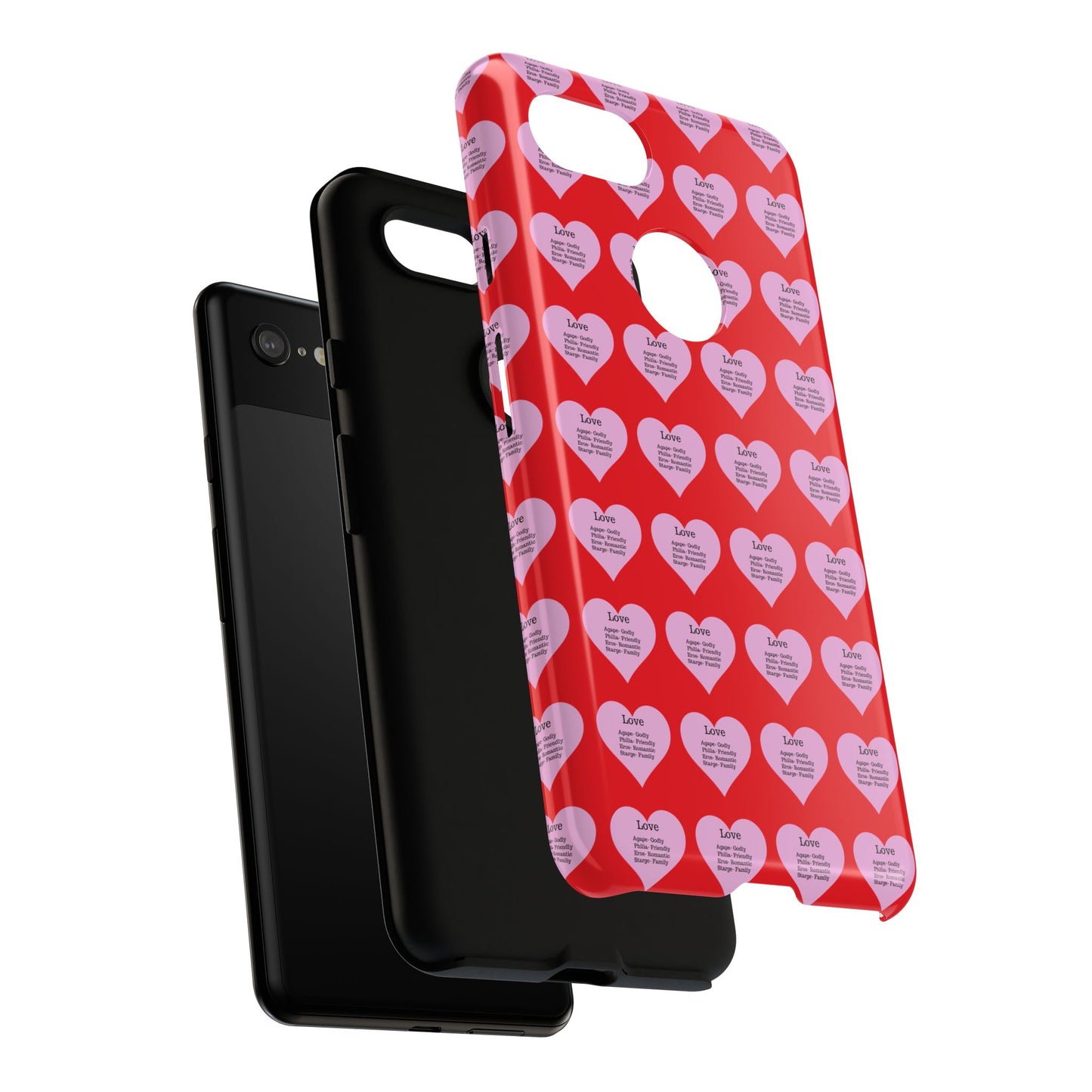 Hearts-A-Flutter Phone Case (iPhone, Google Pixel)(Red)