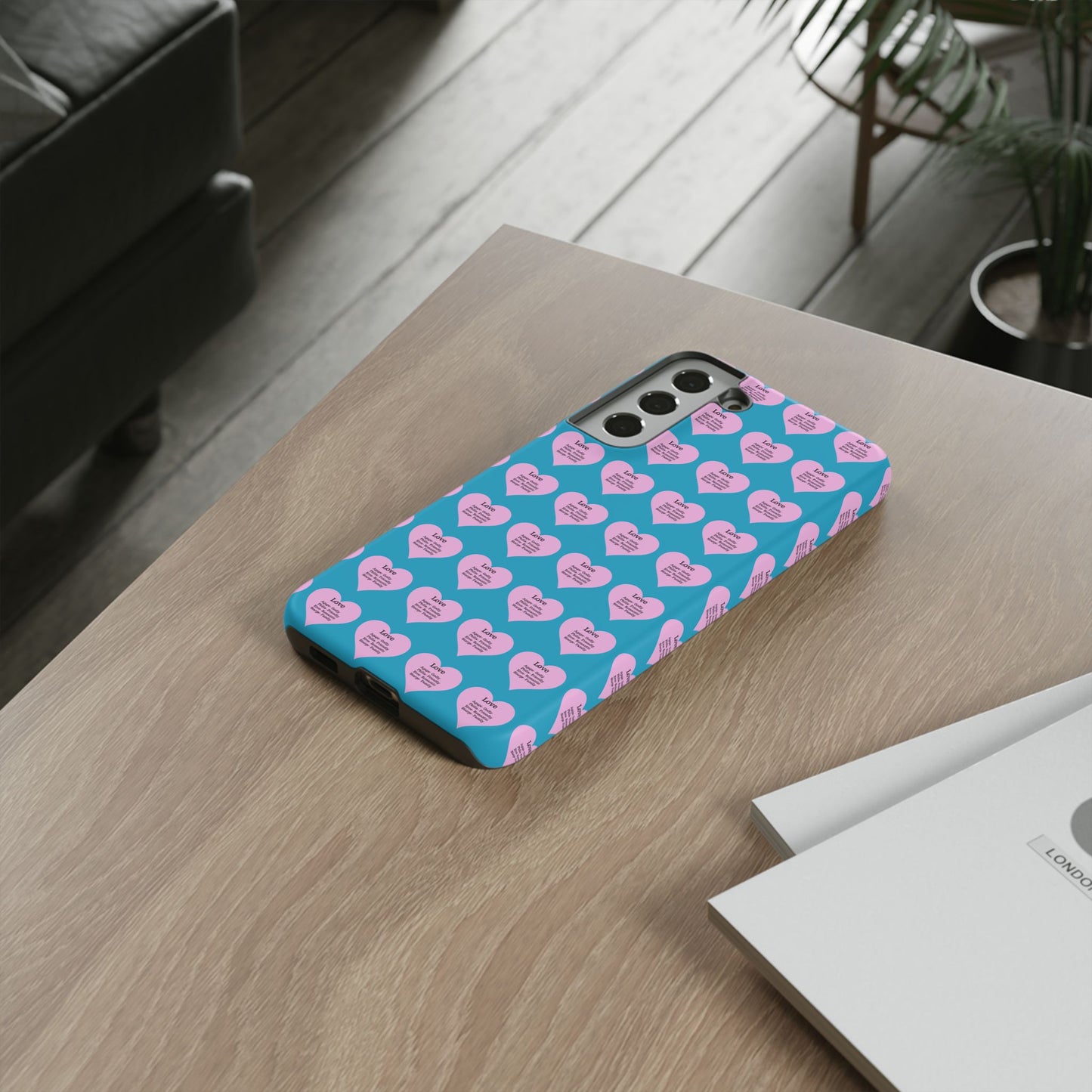 Hearts-A-Flutter Phone Case (Samsung)(Turquoise)