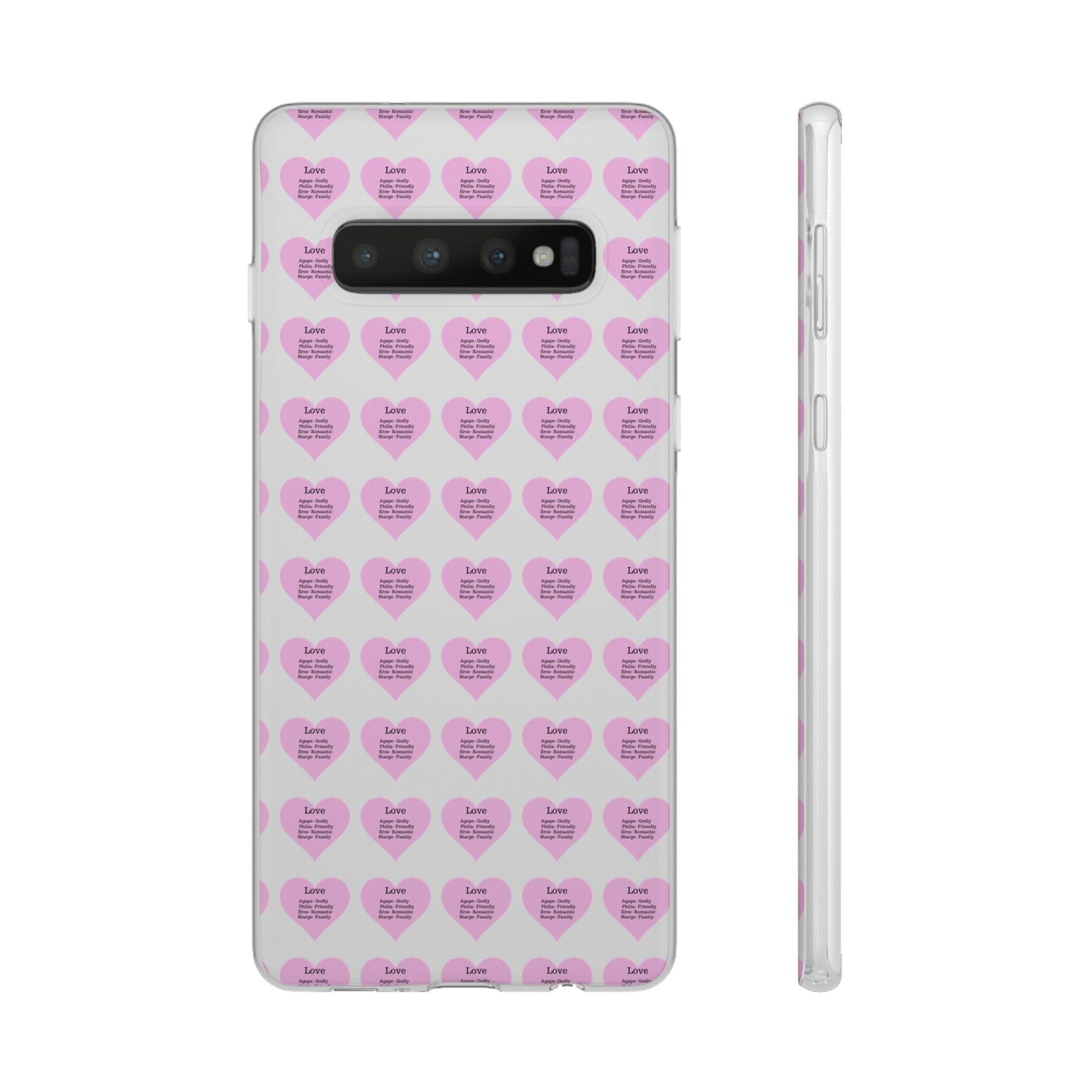 Pink Hearts Transparent Phone Case