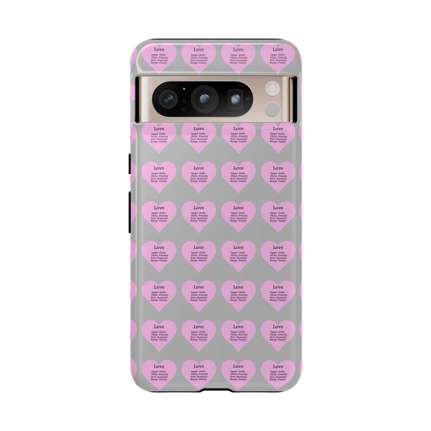 Hearts-A-Flutter Phone Case (iPhone, Google Pixel)(Light grey)