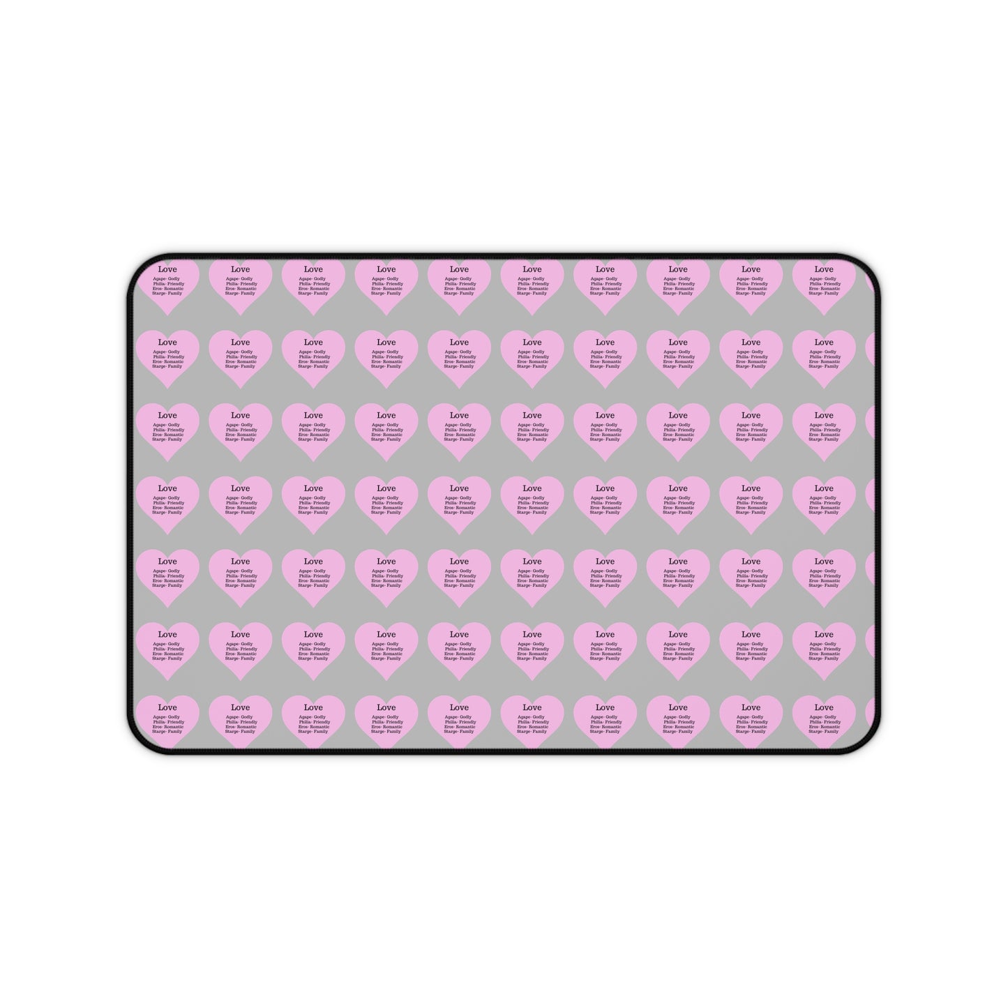Love Hearts Desk Mat (Light grey)