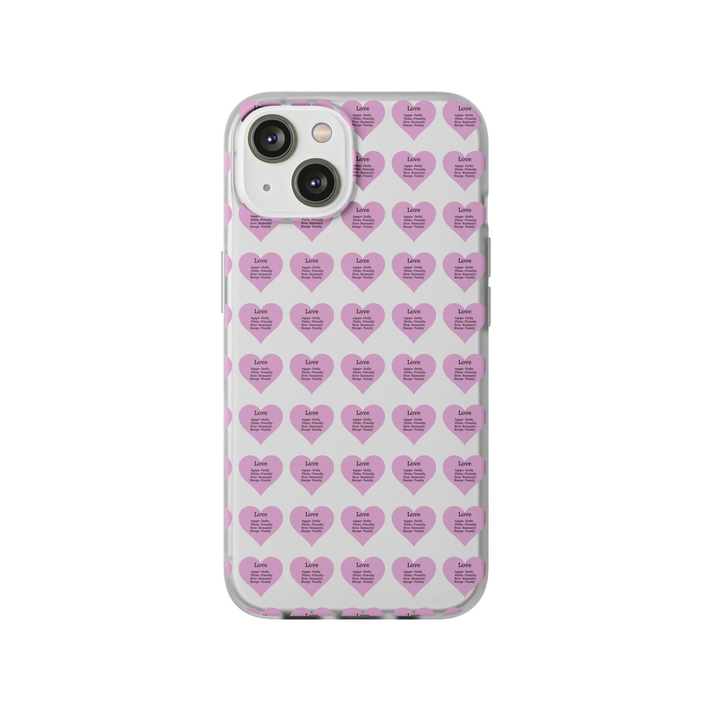 Pink Hearts Transparent Phone Case