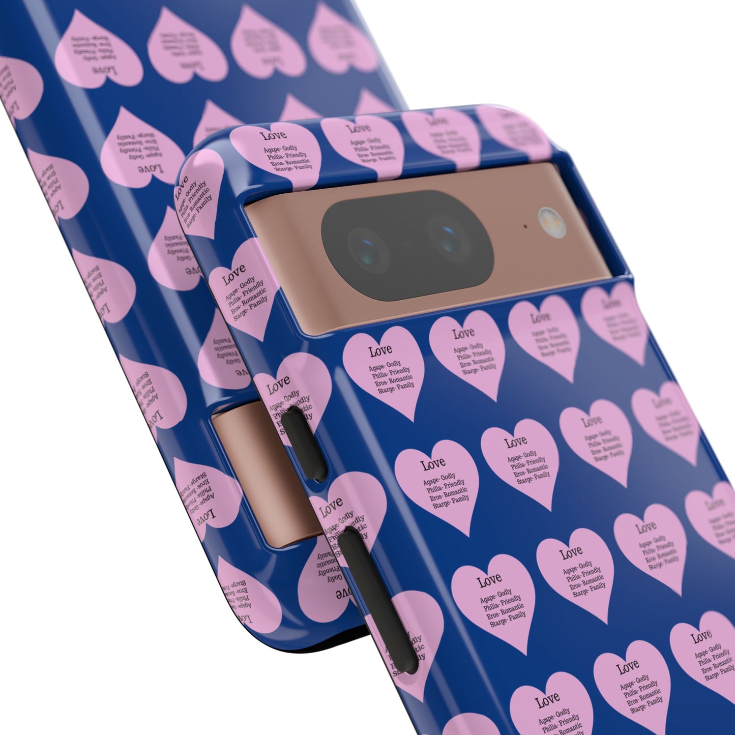 Hearts-A-Flutter Phone Case (iPhone, Google Pixel)(Dark blue)
