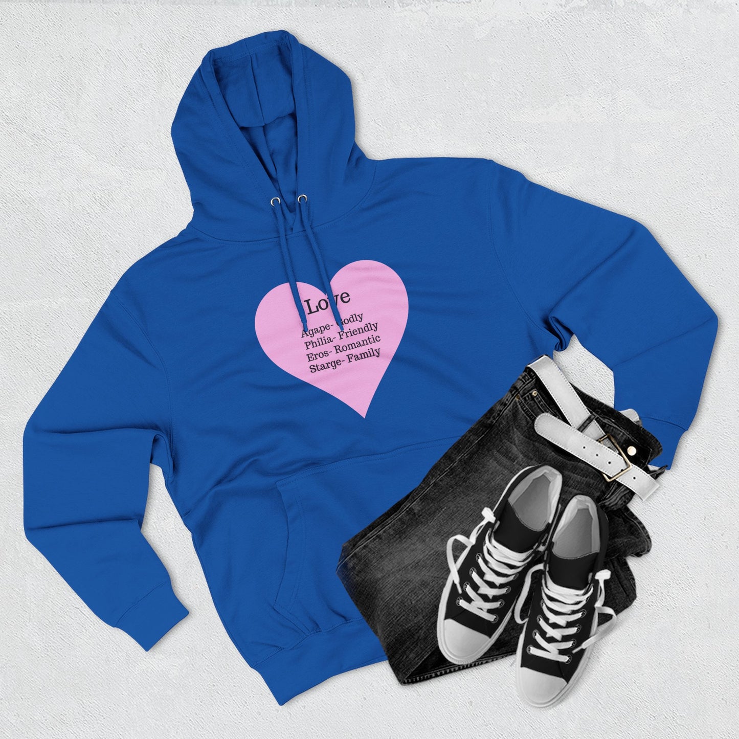 Cozy Heartfelt Love Fleece Hoodie | Soft Three-Panel Everyday Comfort