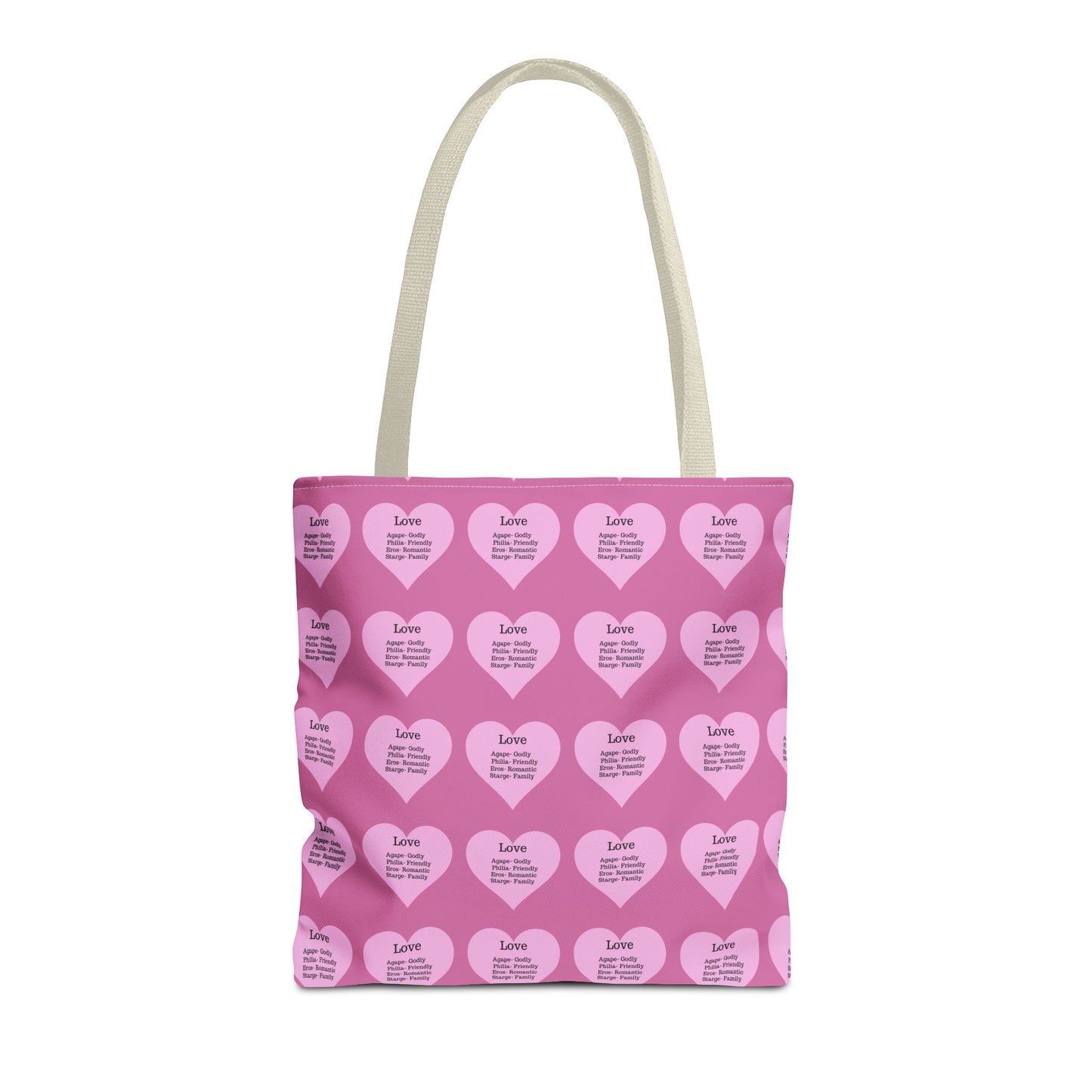 Pink Hearts Tote Bag (Light pink)