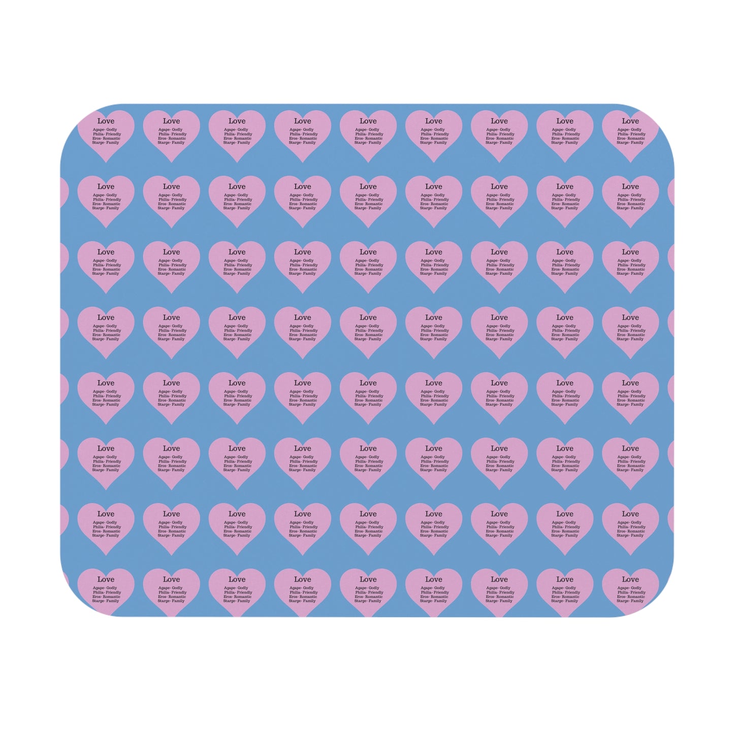 The Four Loves Mouse Pad Pattern Look (Light blue)