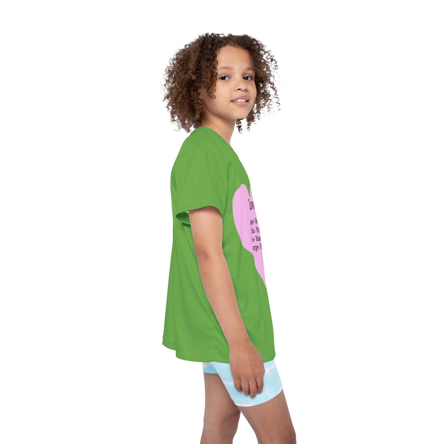 Types of Love Heart Kids Performance Jersey (Green)