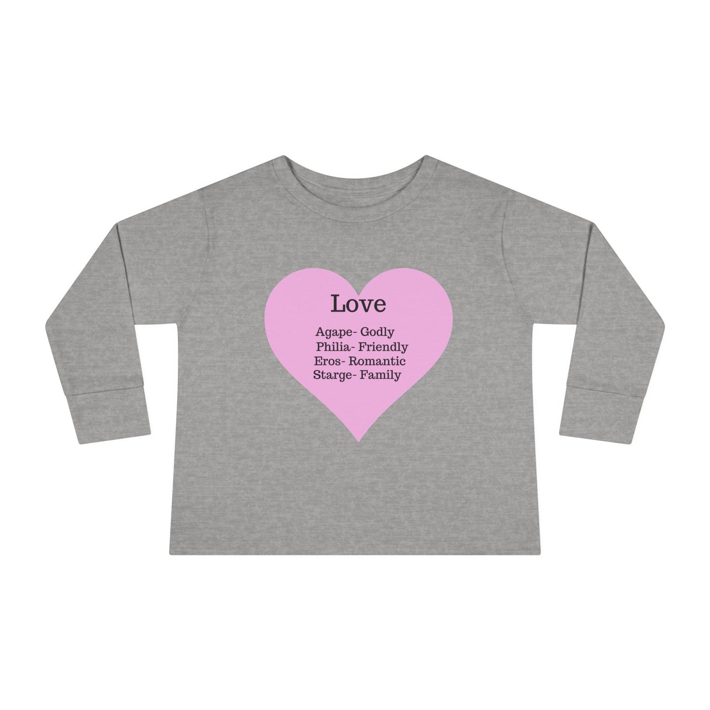 Types of Love Heart Toddler Long Sleeve Tee