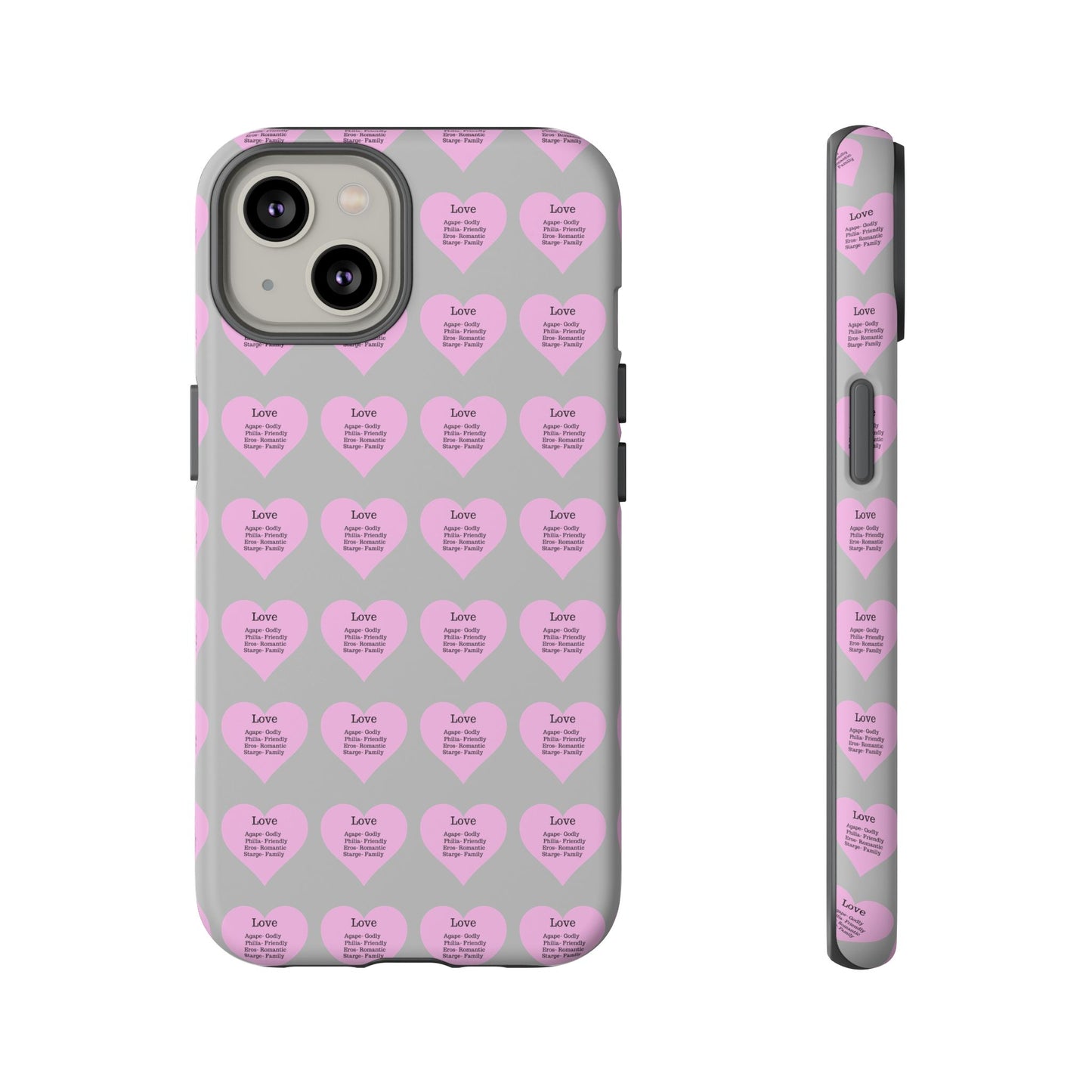 Hearts-A-Flutter Phone Case (iPhone, Google Pixel)(Light grey)
