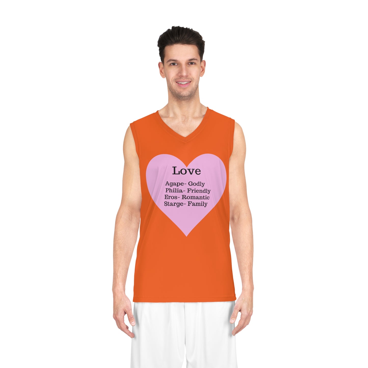 Love Heart Basketball Jersey (Orange)