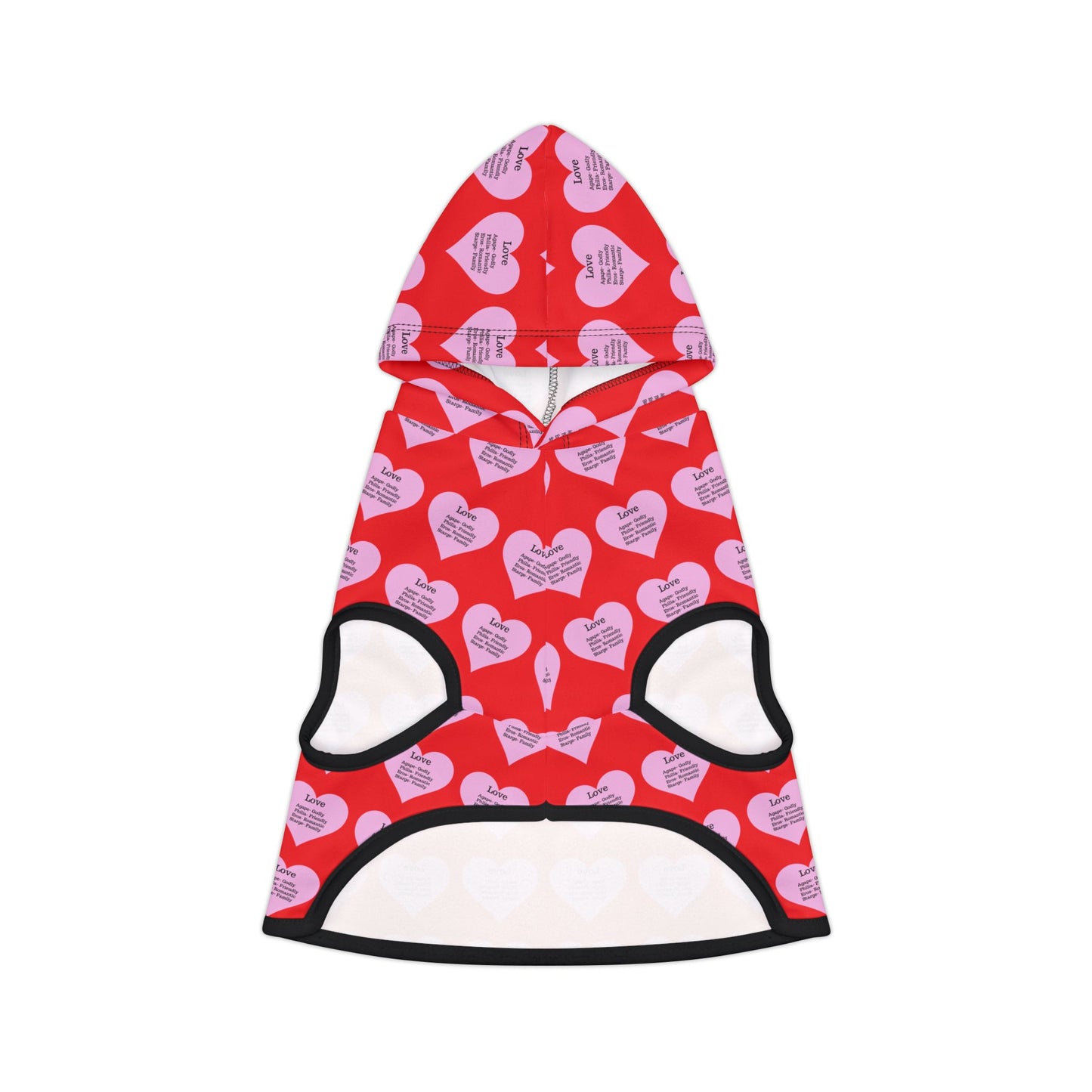 Charming Heart Pet Hoodie Pattern (Red)