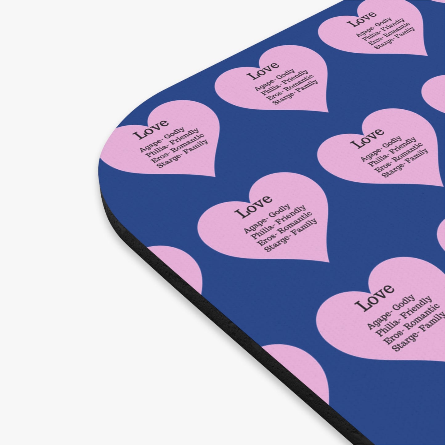 The Four Loves Mouse Pad Pattern Look (Dark blue)
